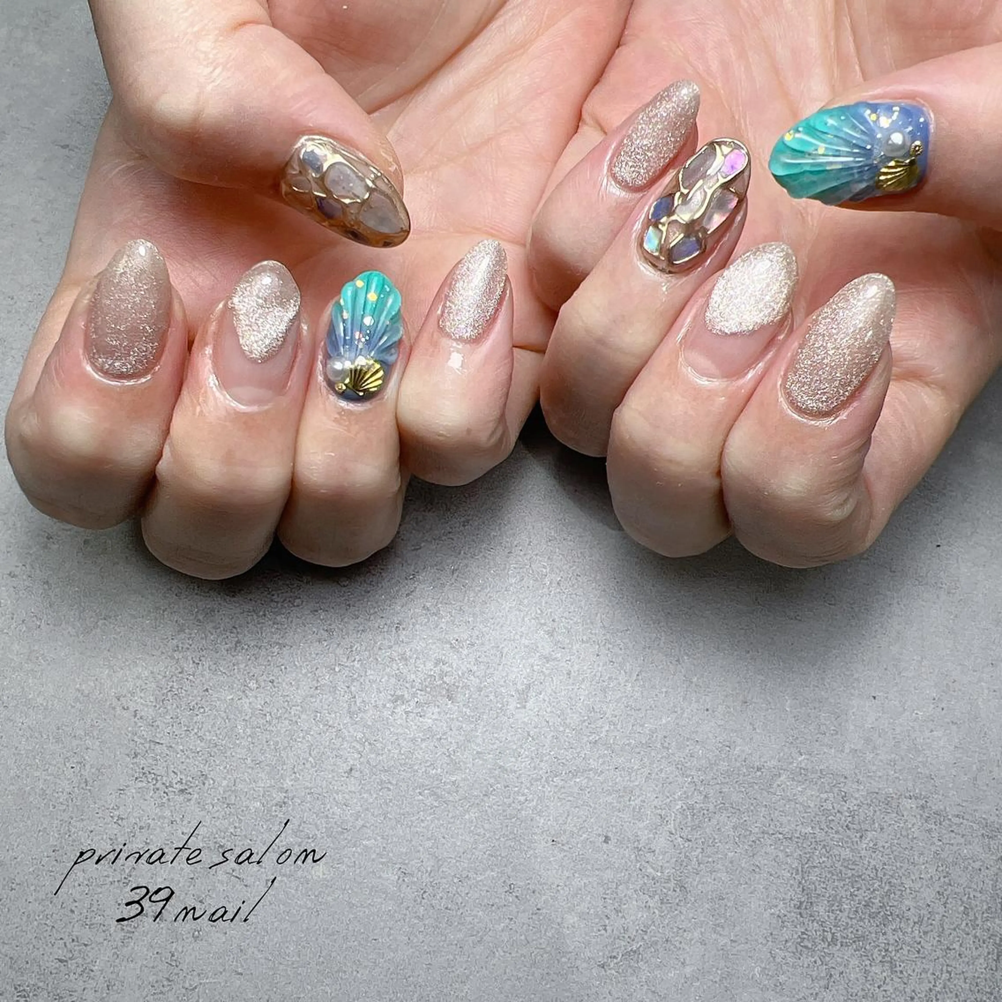 ミディアム ネイル ハンドネイル 京橋 【39nail】のネイルデザイン