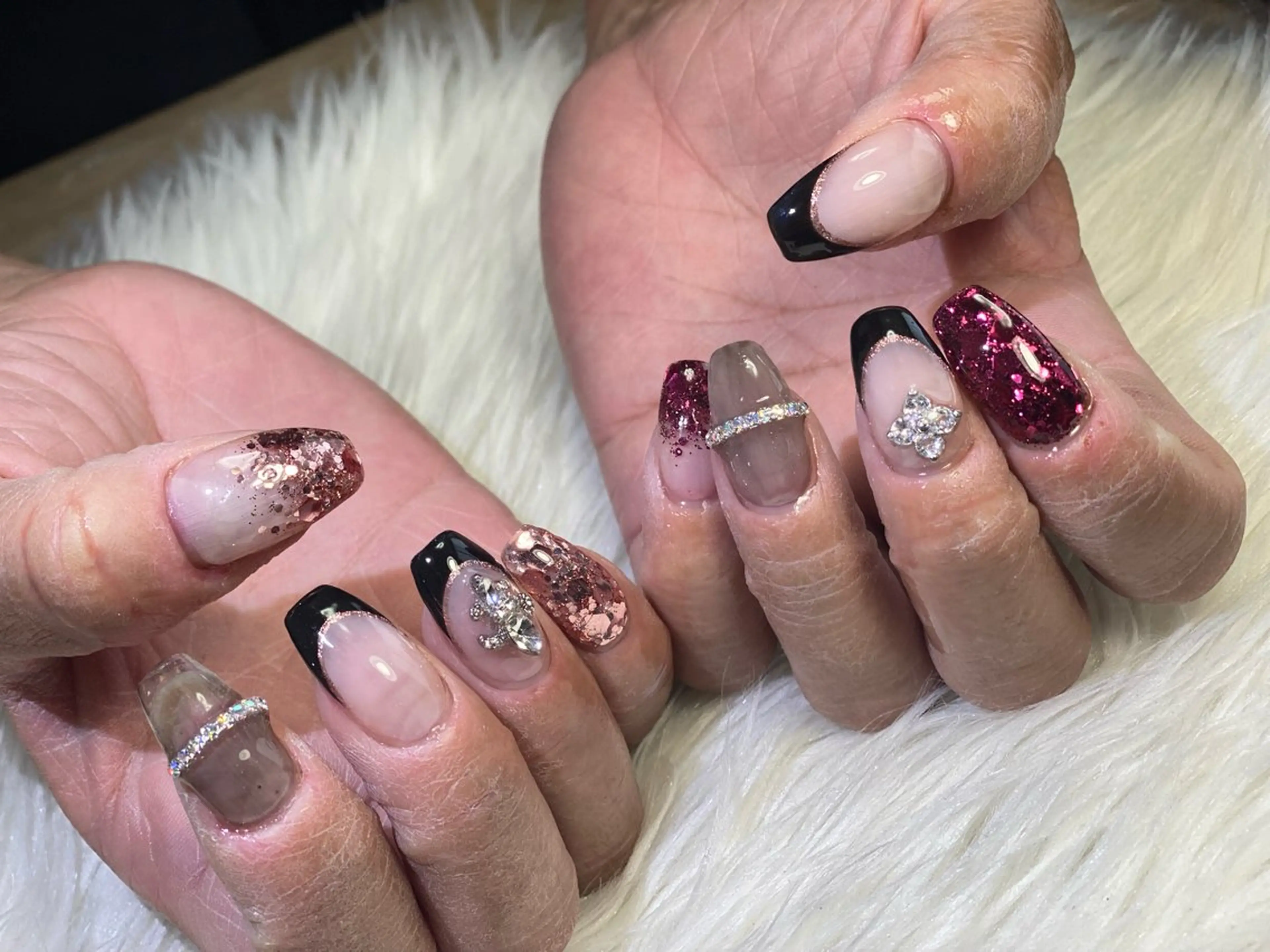 ネイル フレンチネイル ラメ(グリッター) ピンク Esthetic Will所属・will 有希のネイルデザイン