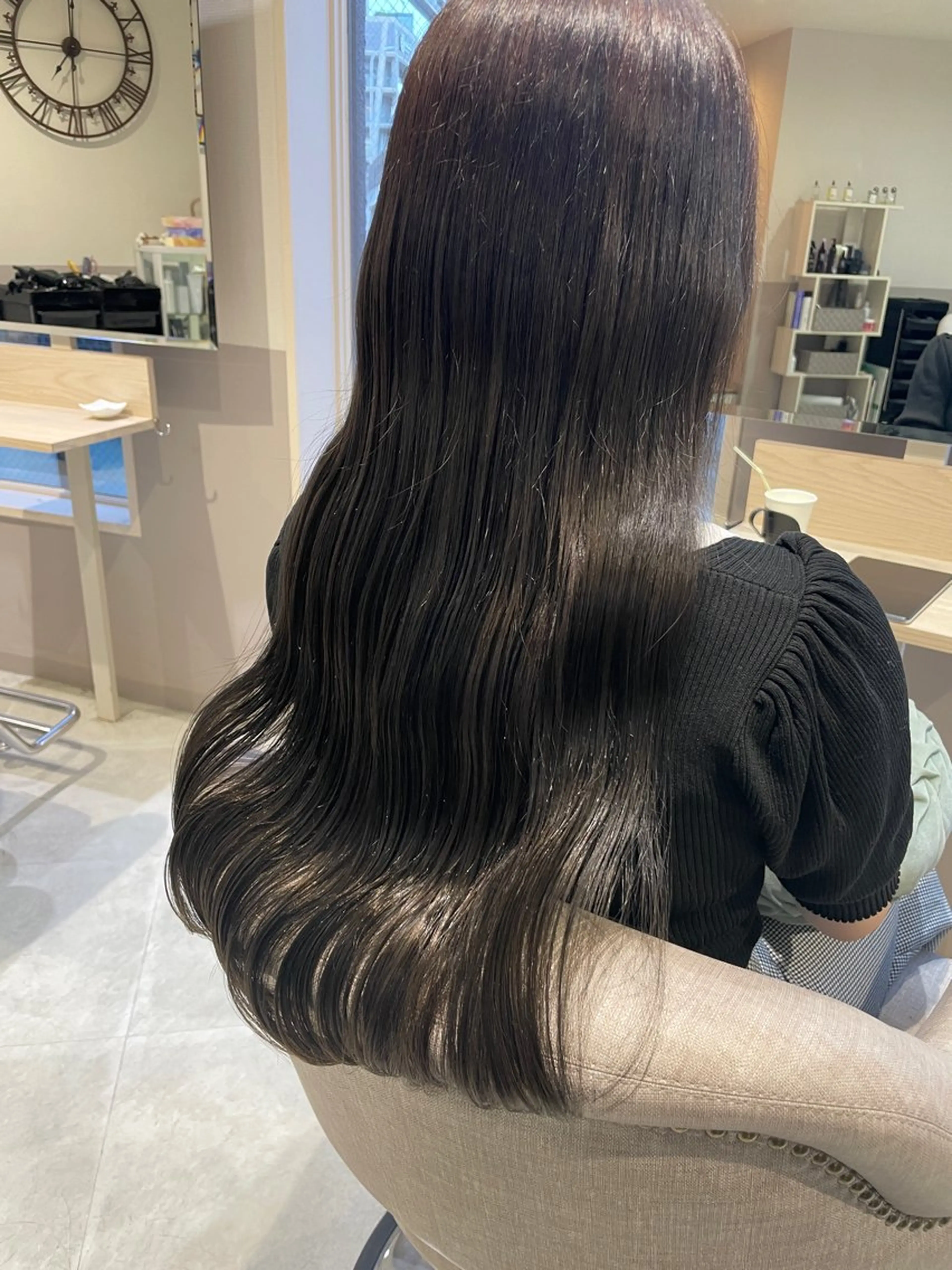 ロング カラー 透明感カラー グレージュ カット ヘアカラー トリートメント HARUKA韓国ヘア /Luana梅田のヘアスタイル