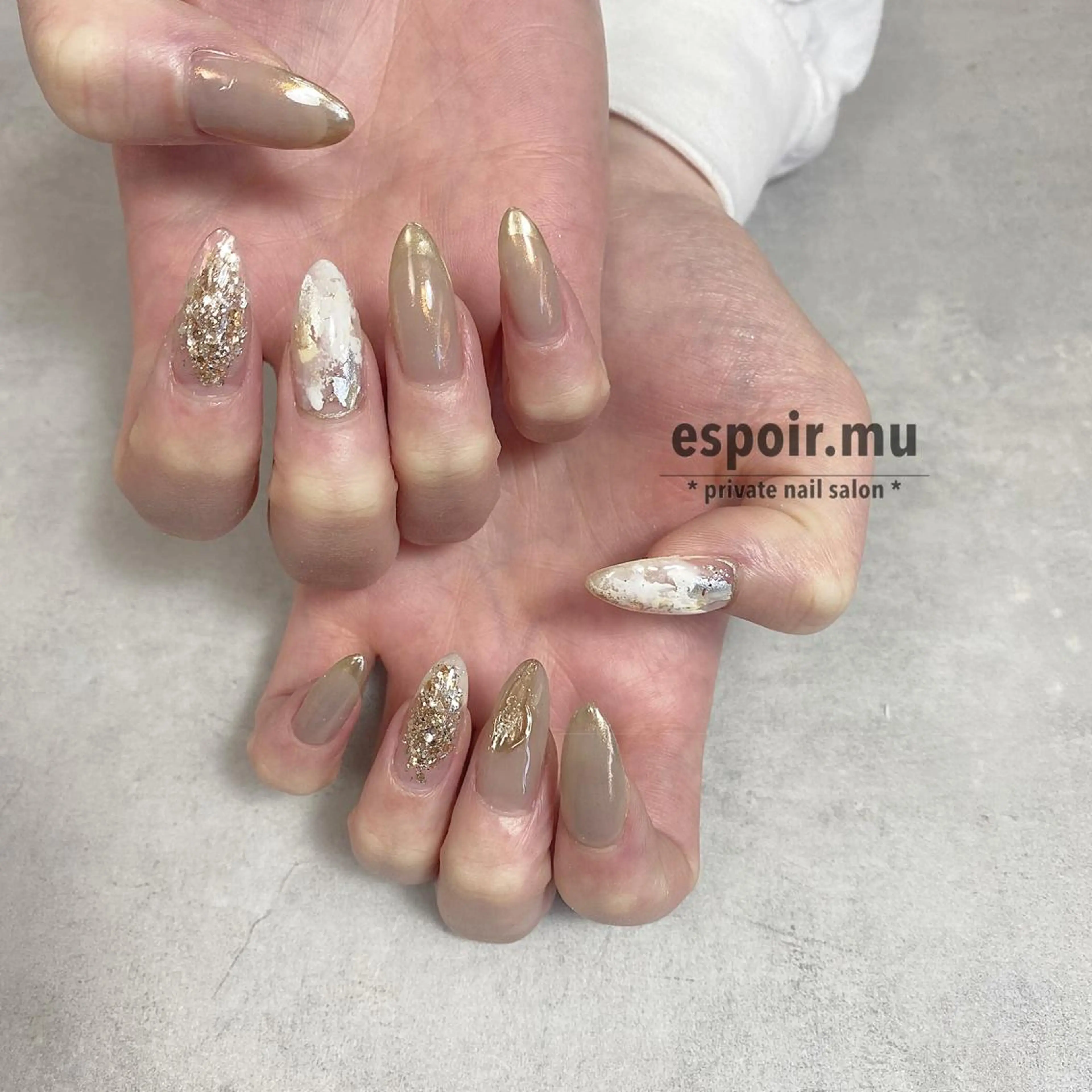 ロング ネイル espoir. muのネイルデザイン