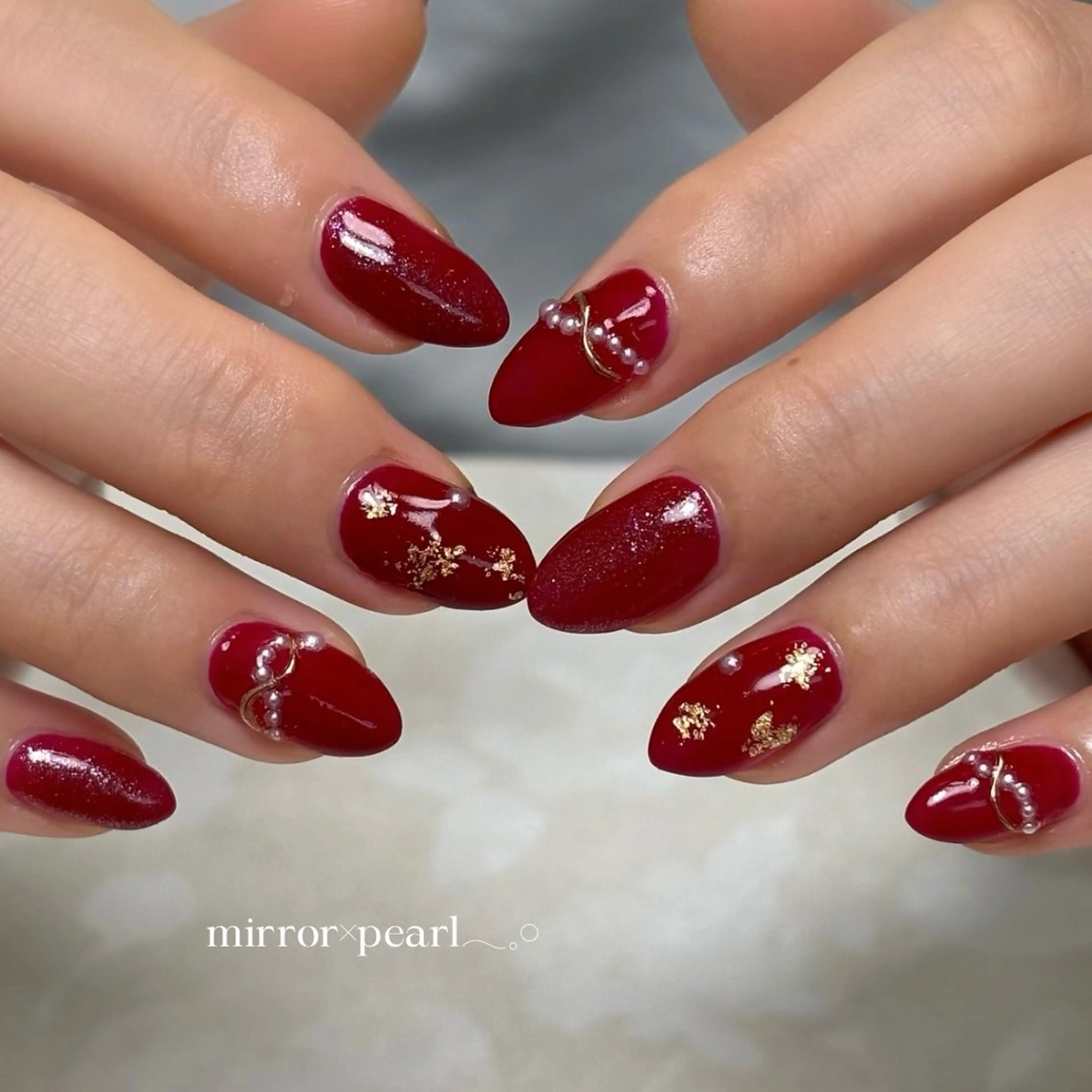 ネイル ミラーネイル ハンドネイル moka nailのネイルデザイン