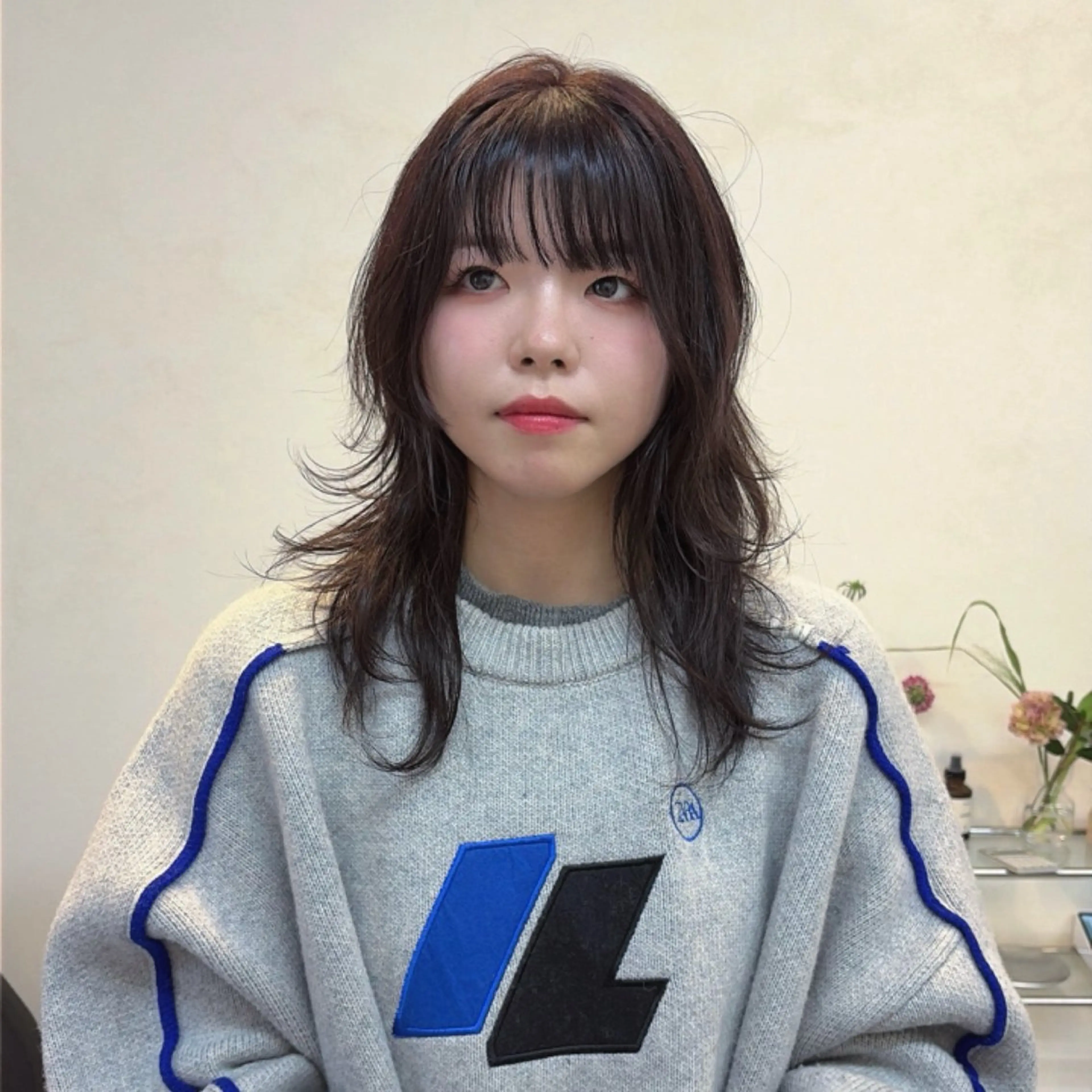 ミディアム カラー カット ヘアカラー iet.所属・ウルフ/ボブ/耳ツボ ジュエリー◎ricoのヘアスタイル