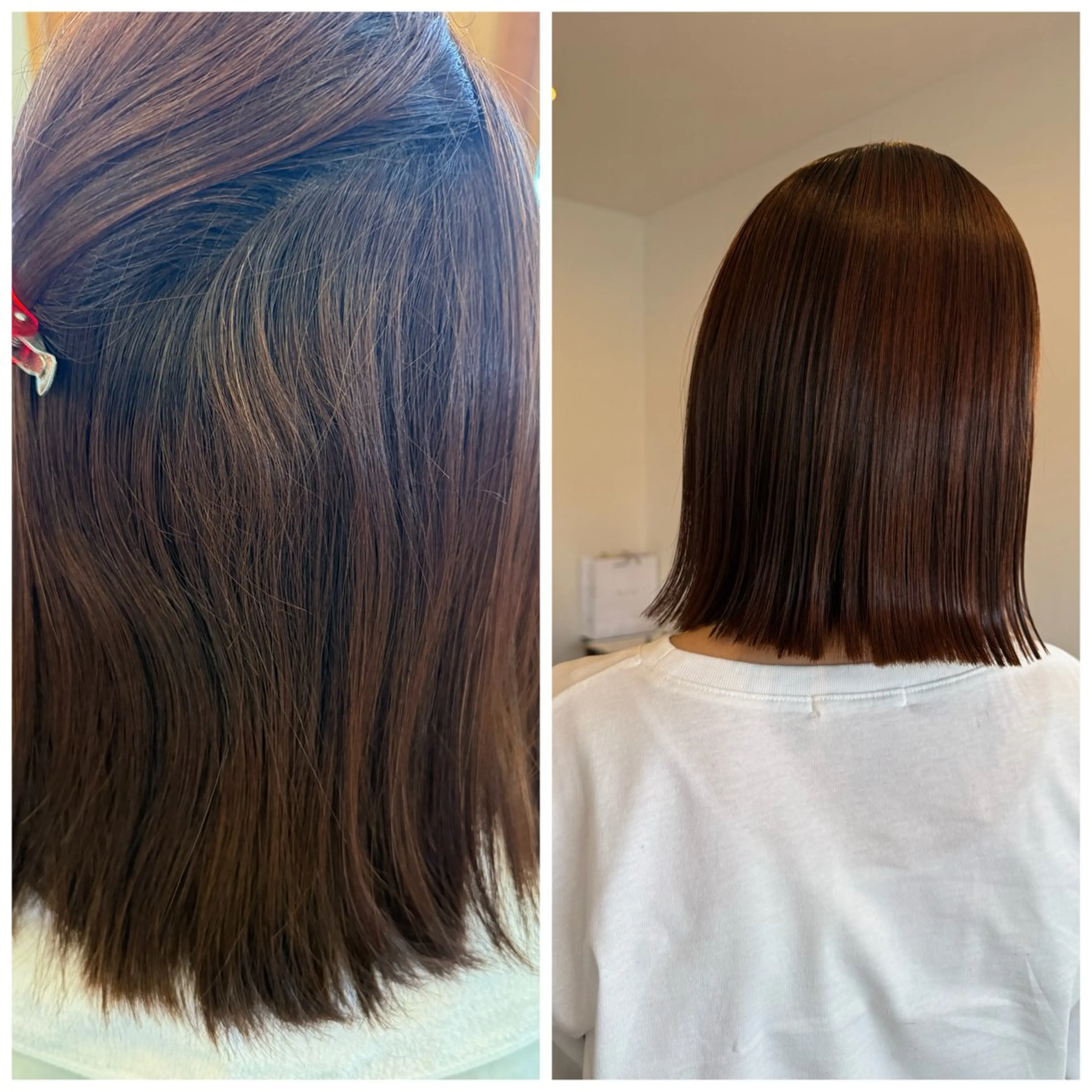 ミディアム 縮毛矯正 タガミ リンカのヘアスタイル