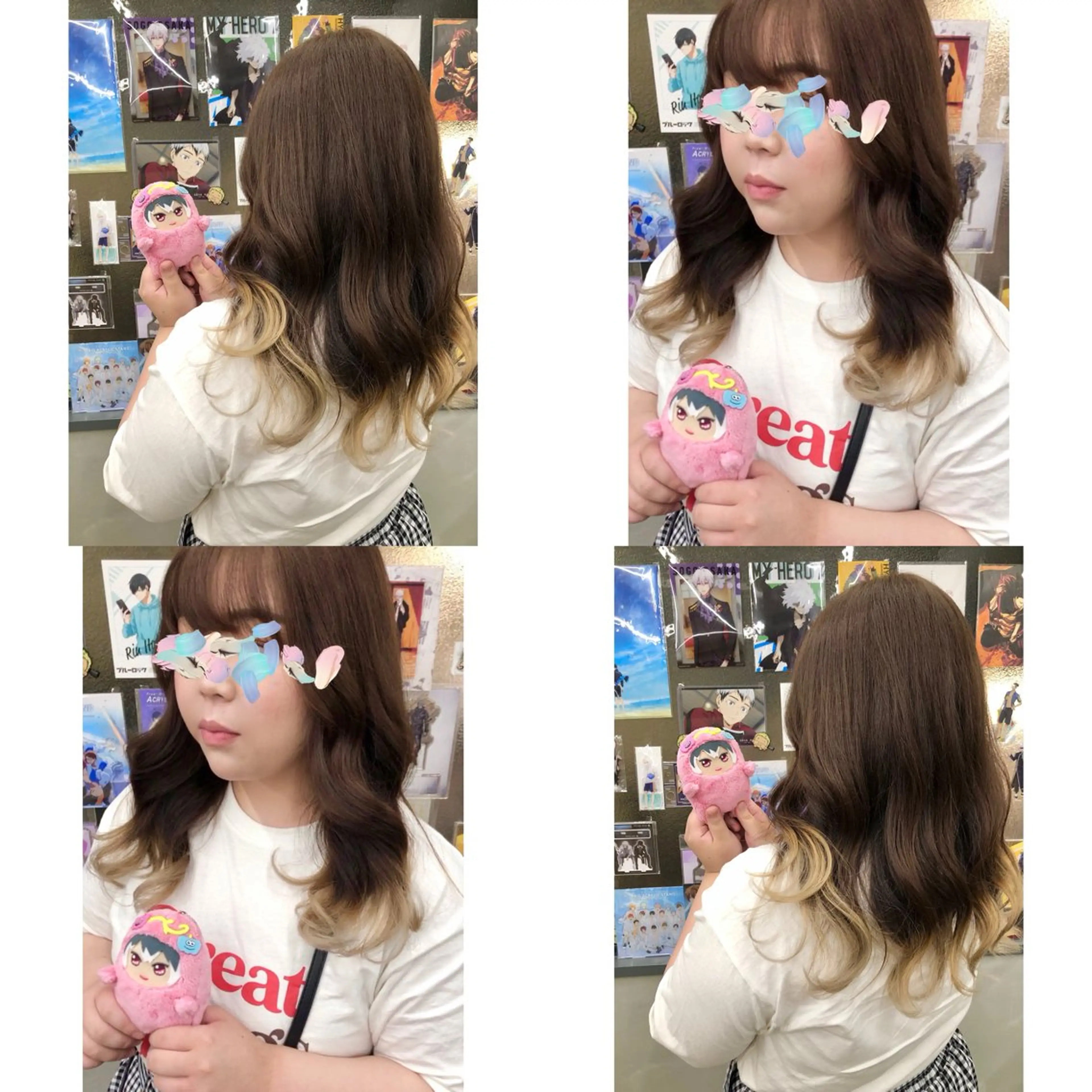 セミロング カラー ブリーチ 縮毛矯正 推しカラー✨ オタク美容師ユウカのヘアスタイル