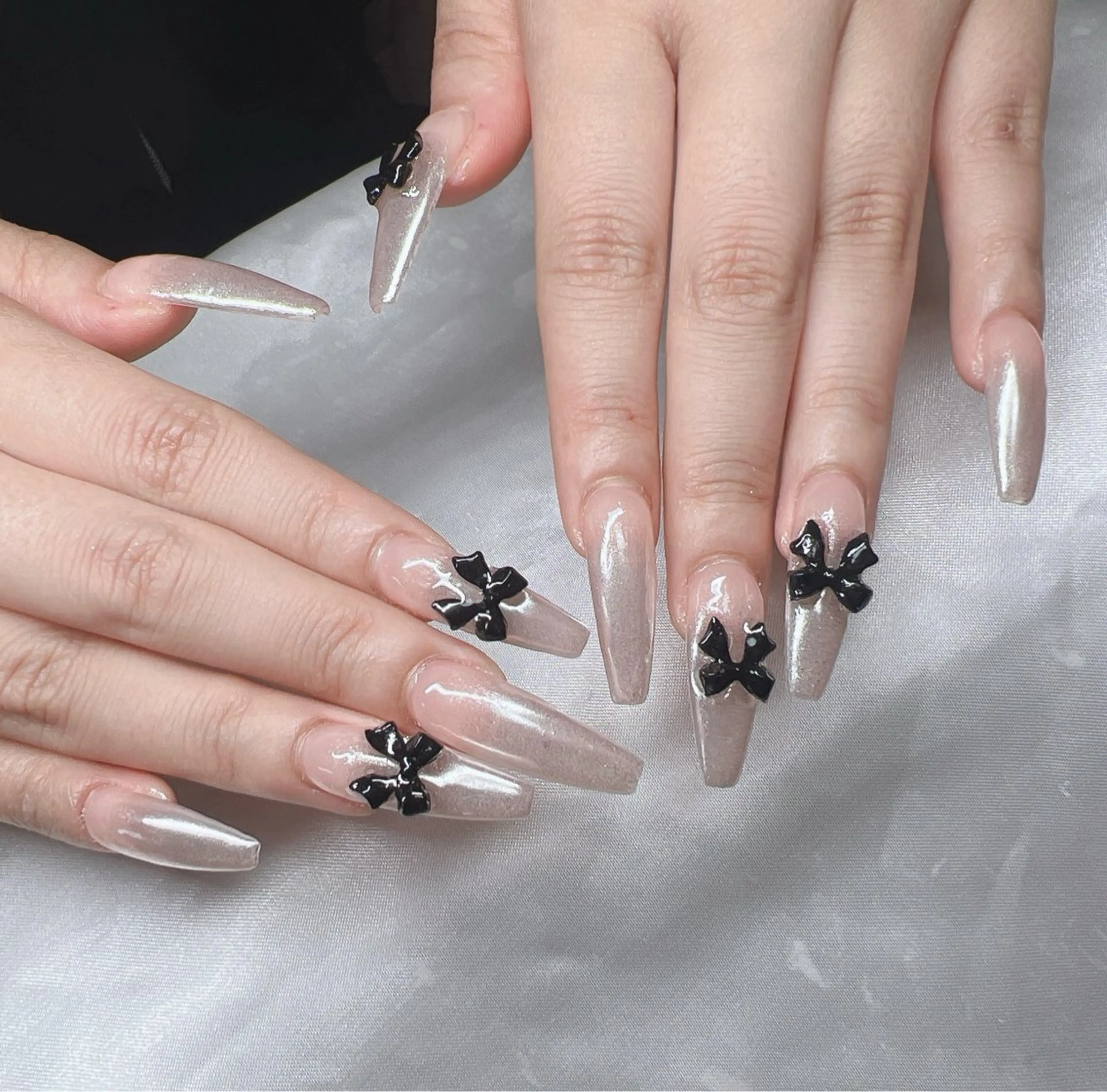 ネイル 長さ出し グラデーション キラキラネイル マグネットネイル ニュアンスネイル Lee Nails チップ長さだし専門店のネイルデザイン