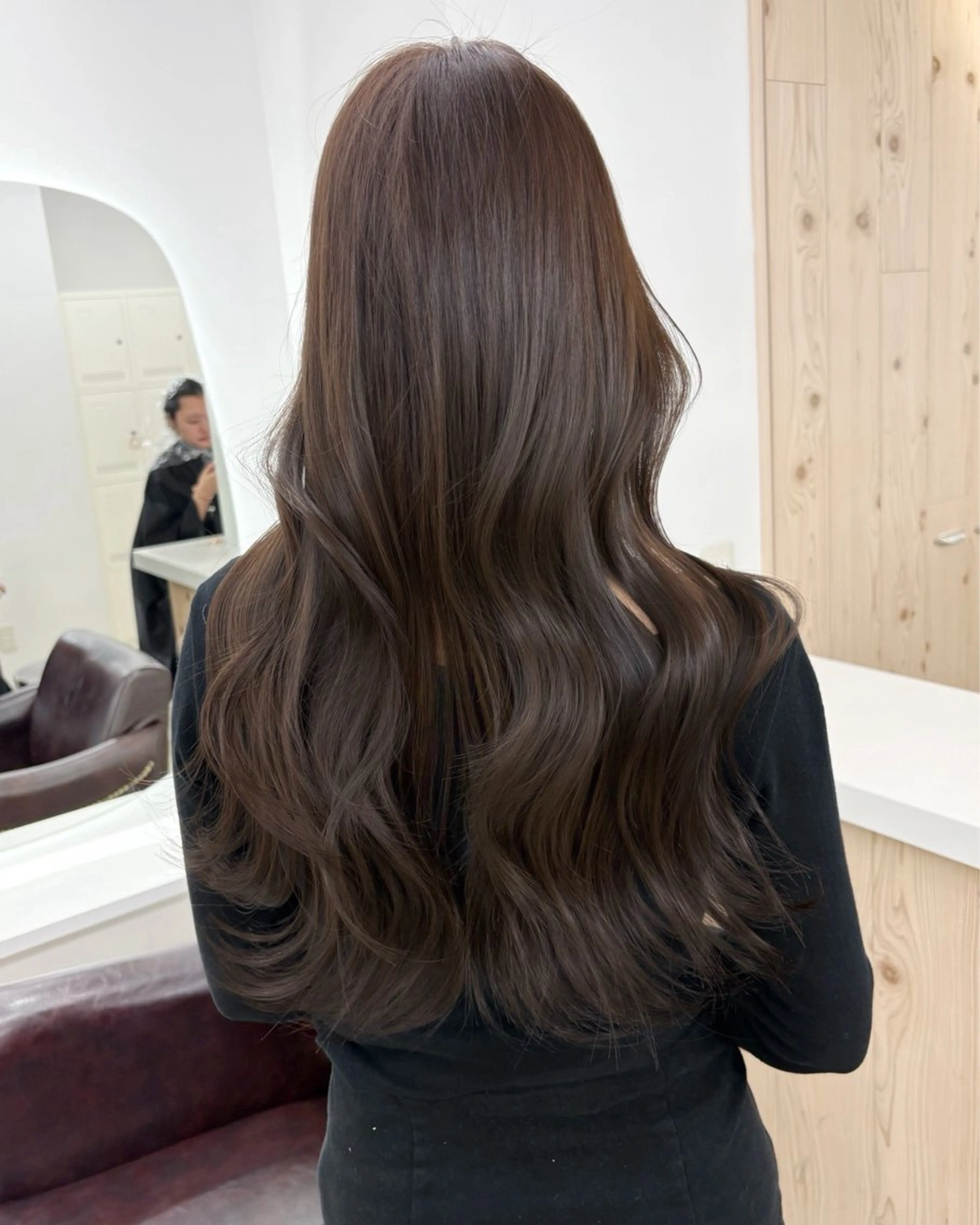 セミロング カラー カット ヘアカラー トリートメント ヘアセット 新宿/韓国ヘア/ 髪質改善ストレートのヘアスタイル