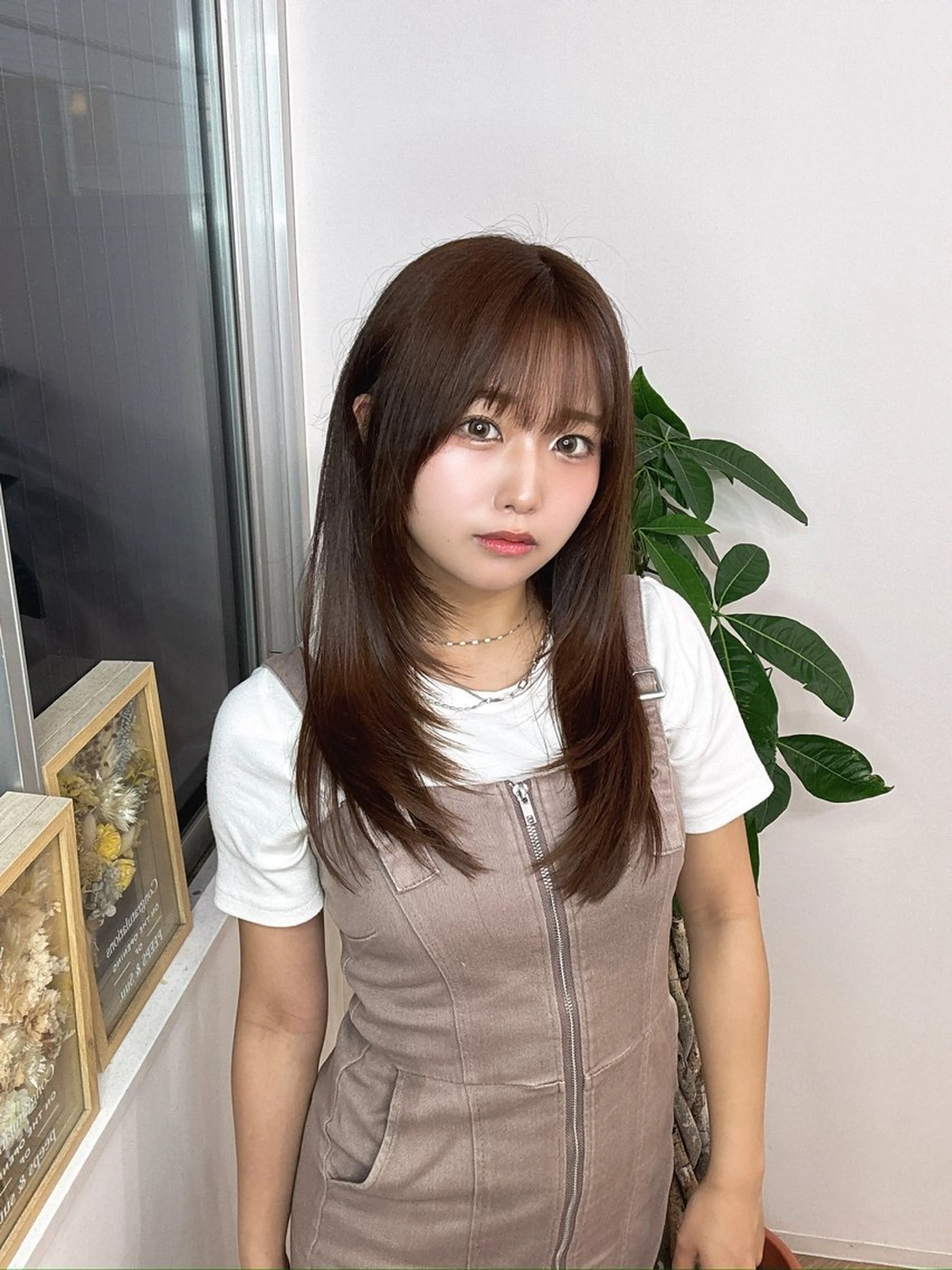 ロング カラー レイヤーカット カット ヘアカラー トリートメント 武田涼レイヤーカット 髪質改善×縮毛矯正のヘアスタイル