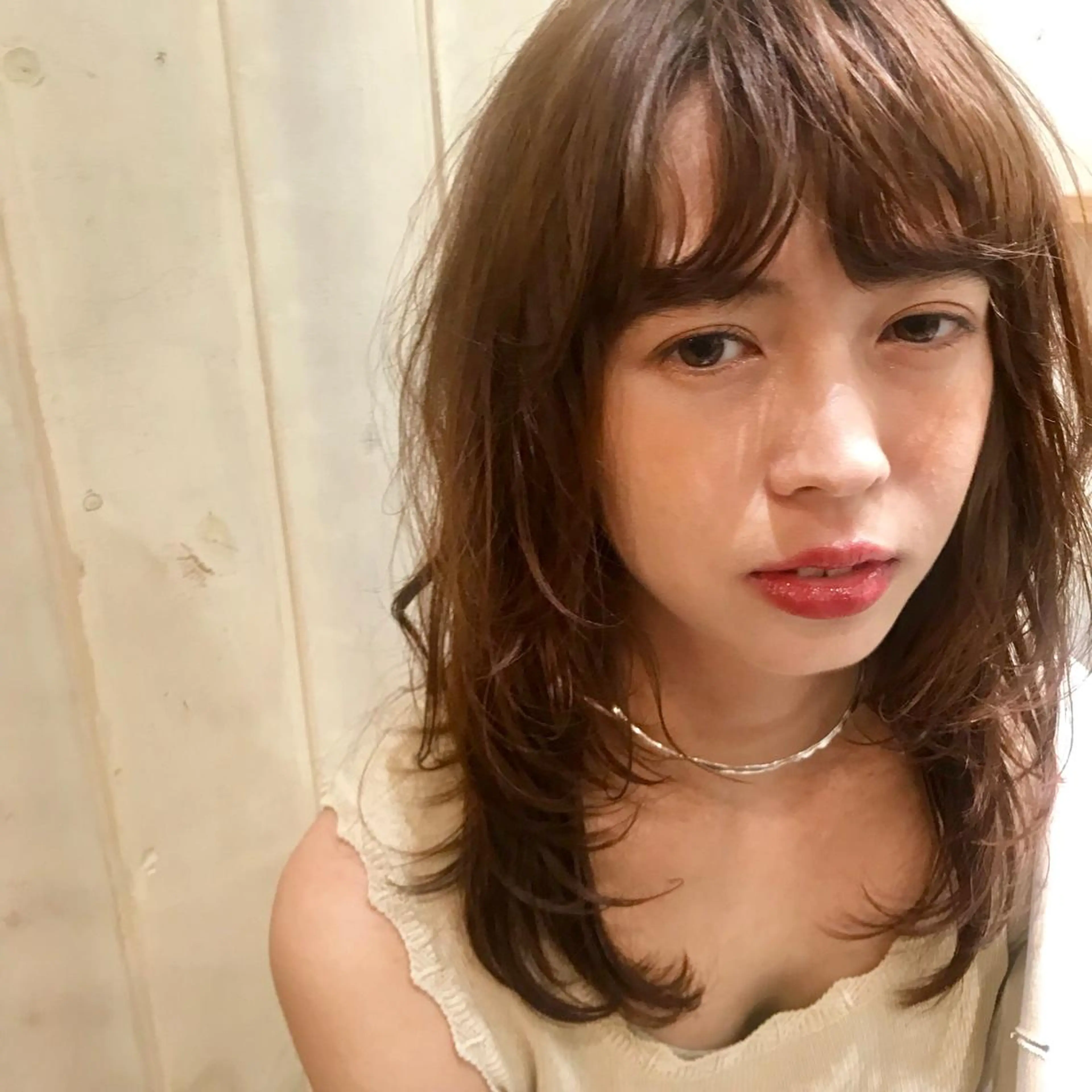 セミロング カラー ヘッドスパ スナコザワ レナのヘアスタイル