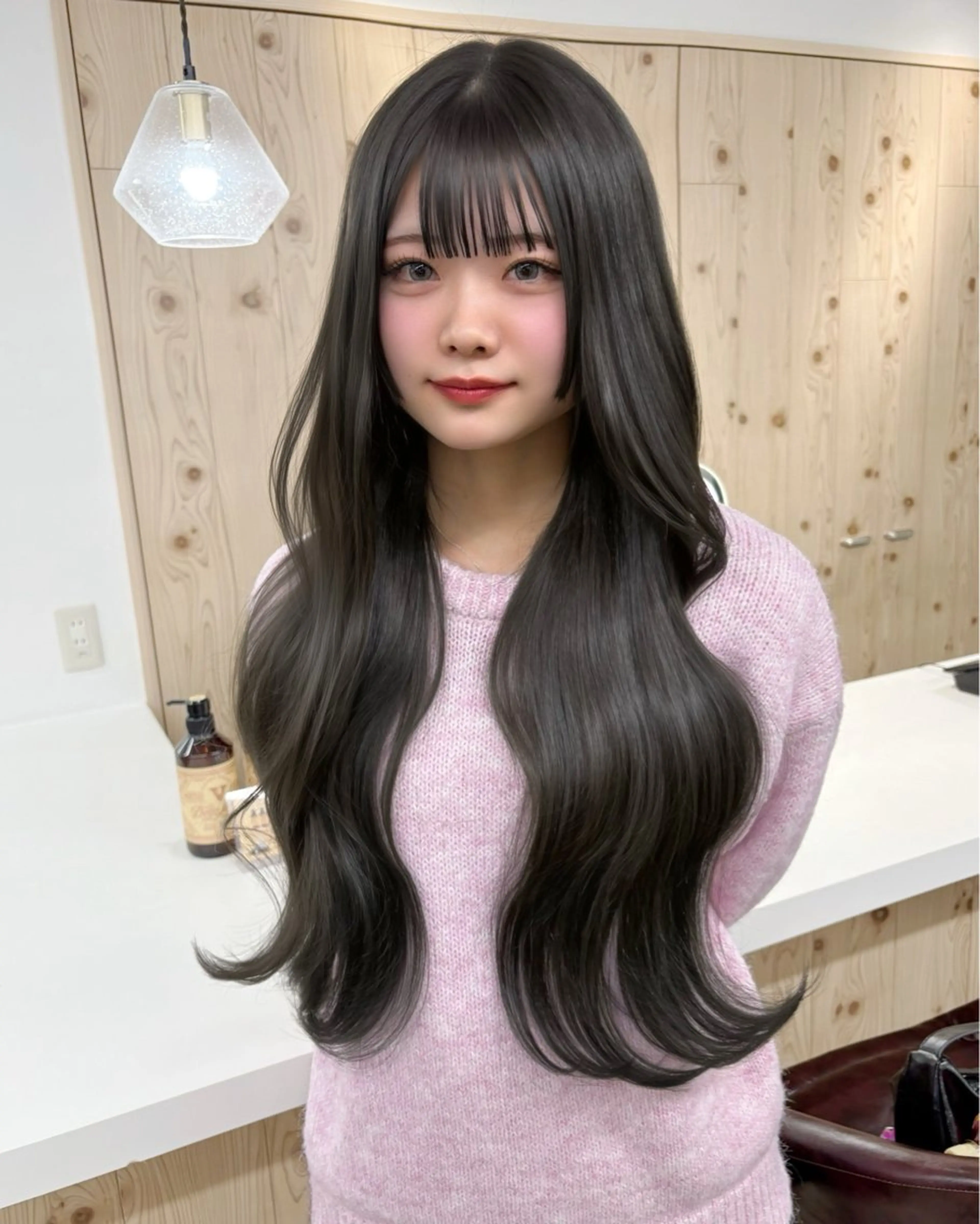 ロング カラー ヘアカラー トリートメント 新宿/韓国ヘア/ 髪質改善ストレートのヘアスタイル