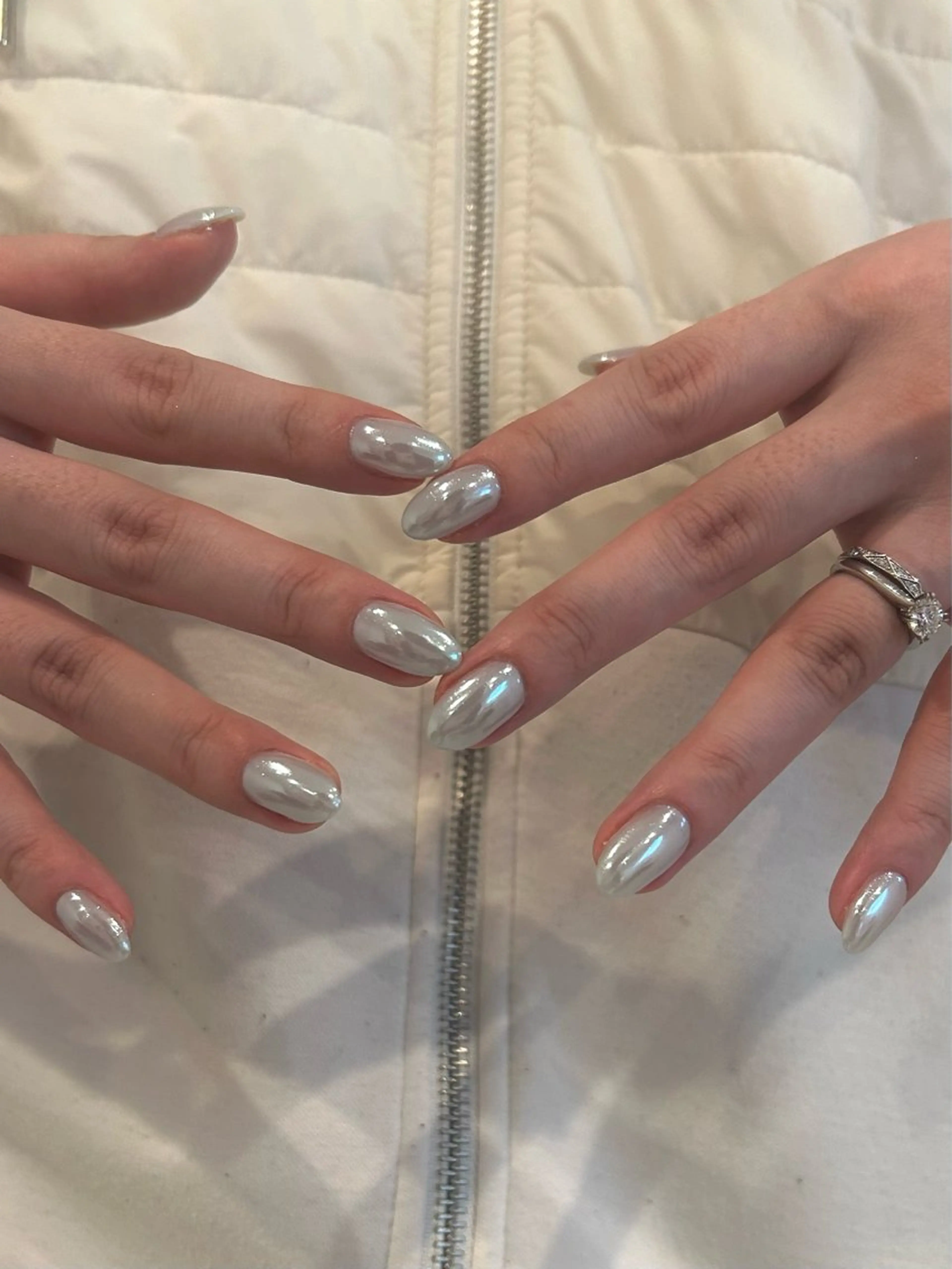 ネイル オーロラネイル ブルー Ranmiii 新宿店所属・nagi .のネイルデザイン