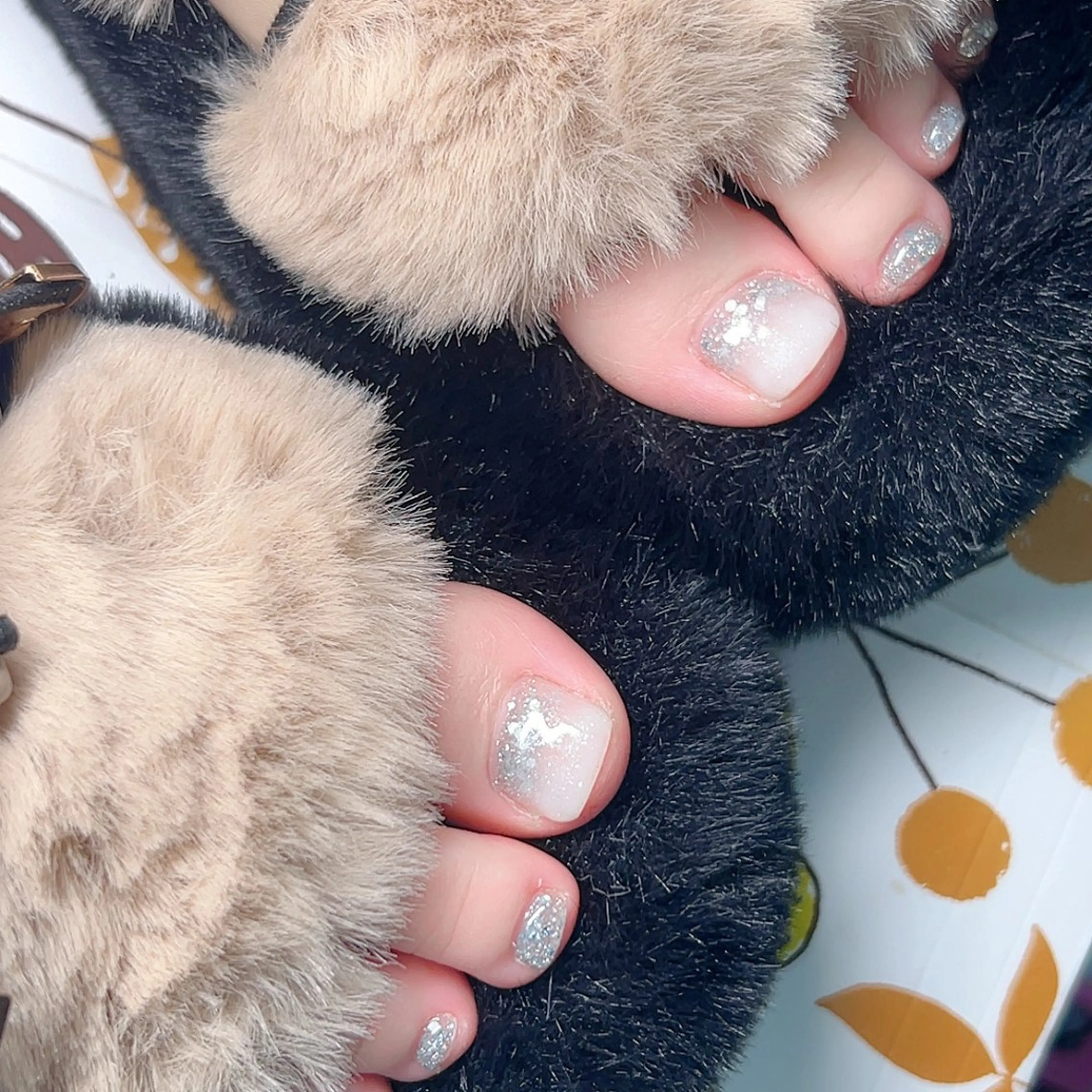 ネイル フットネイル ラメ(グリッター) マグネットネイル ミラーネイル Cute Tips nailのネイルデザイン