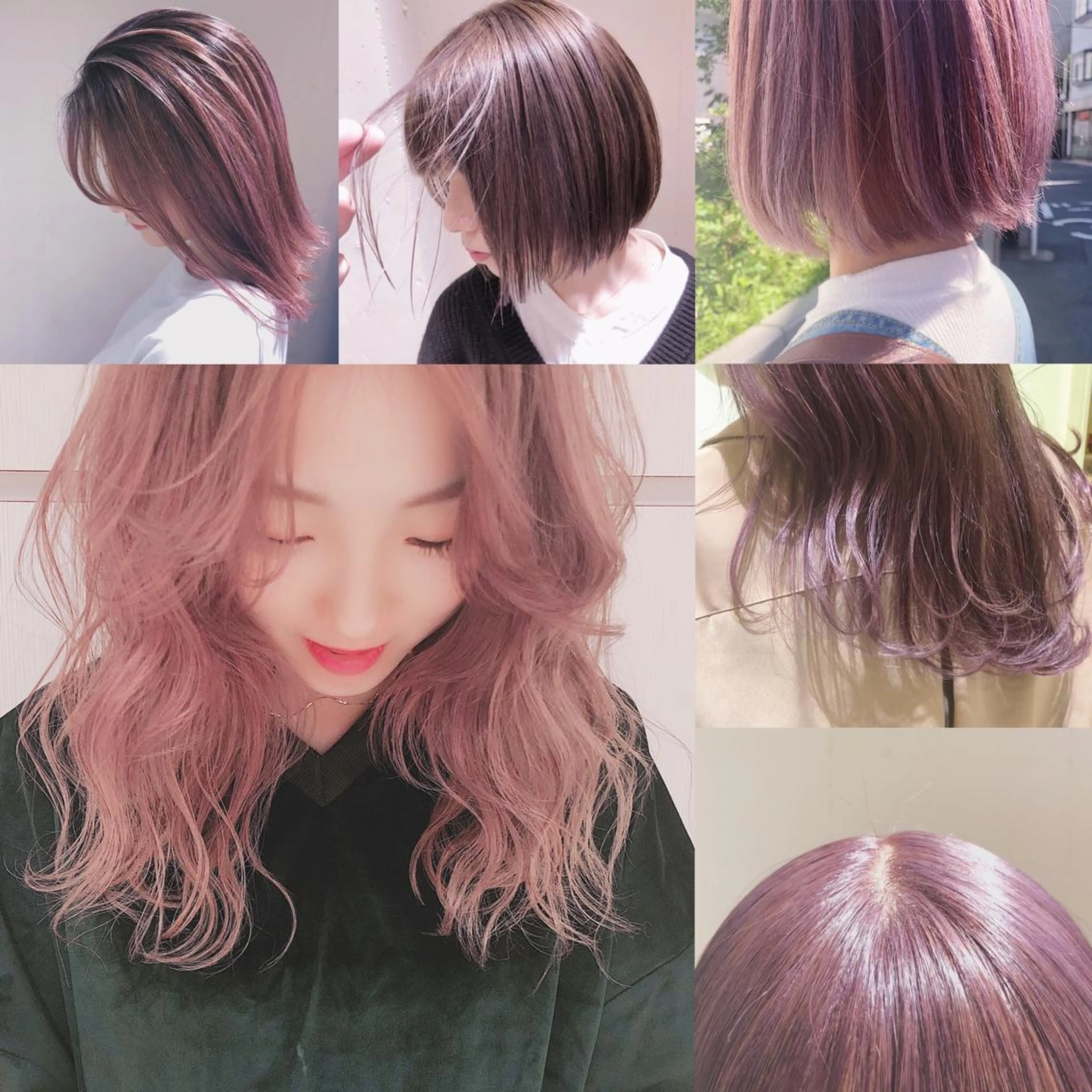 ミディアム カラー パーマ ヘアアレンジ ケアカラー 透明感カラー ハイライトカラー ハイトーンカラー ピンクカラー カット ヘアカラー トリートメント 【ツヤ髪美容師】 ツダケイスケのヘアスタイル