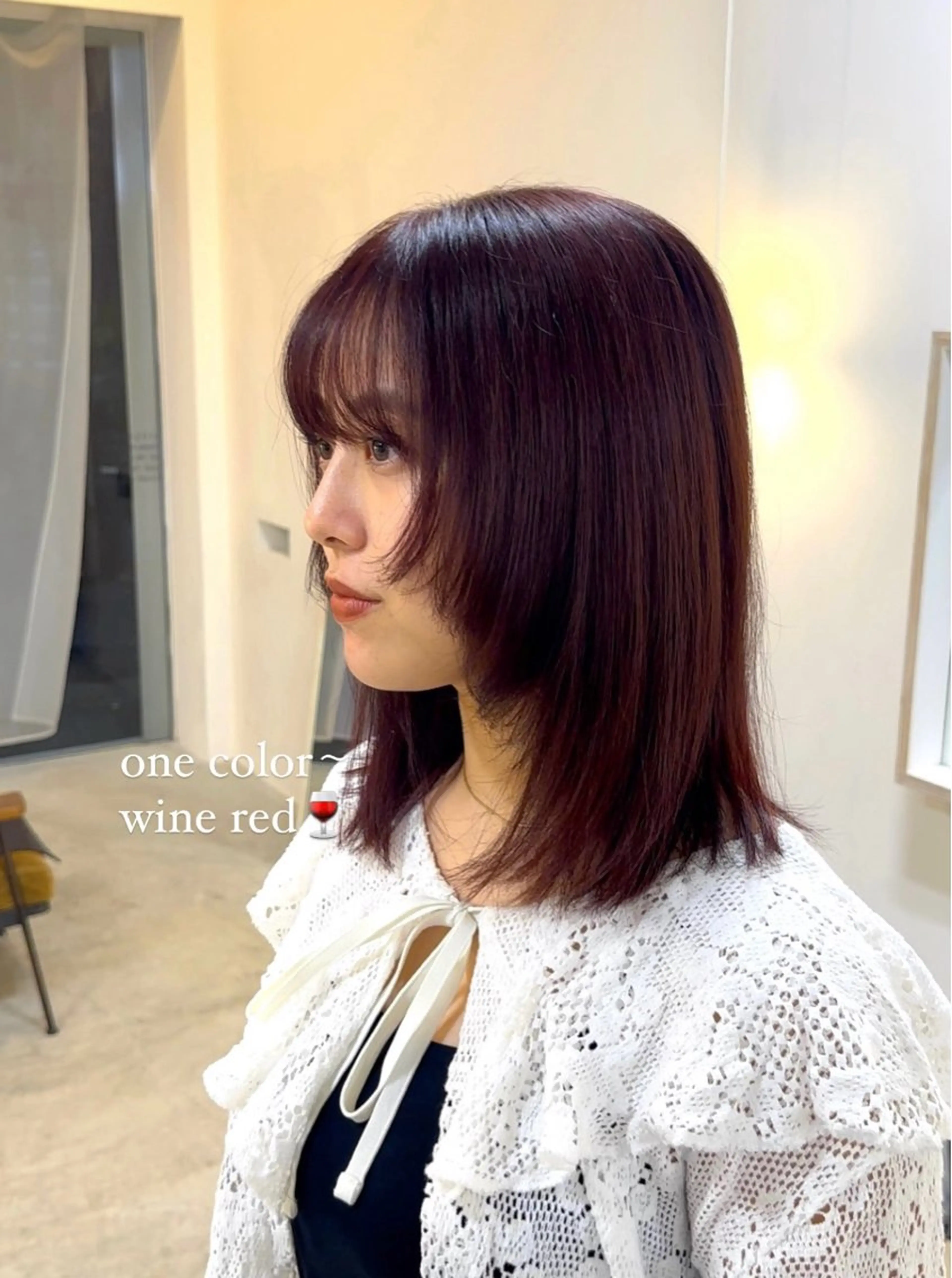 ミディアム カラー レッドカラー cipre あゆみのヘアスタイル