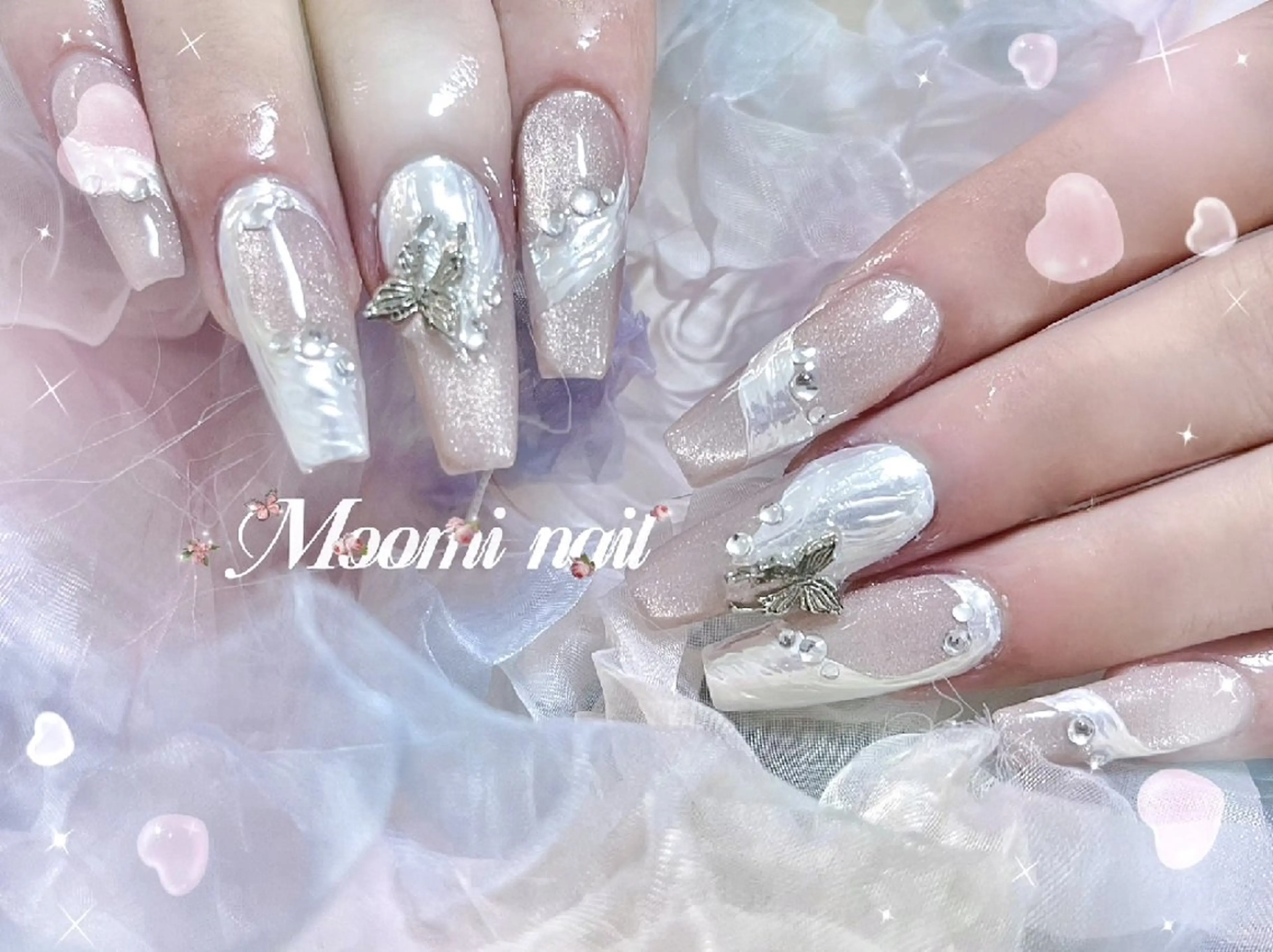 ネイル アートネイル 成人式 長さ出し フットネイル フレンチネイル ハンドネイル moomi nail スカルプ専門のネイルデザイン