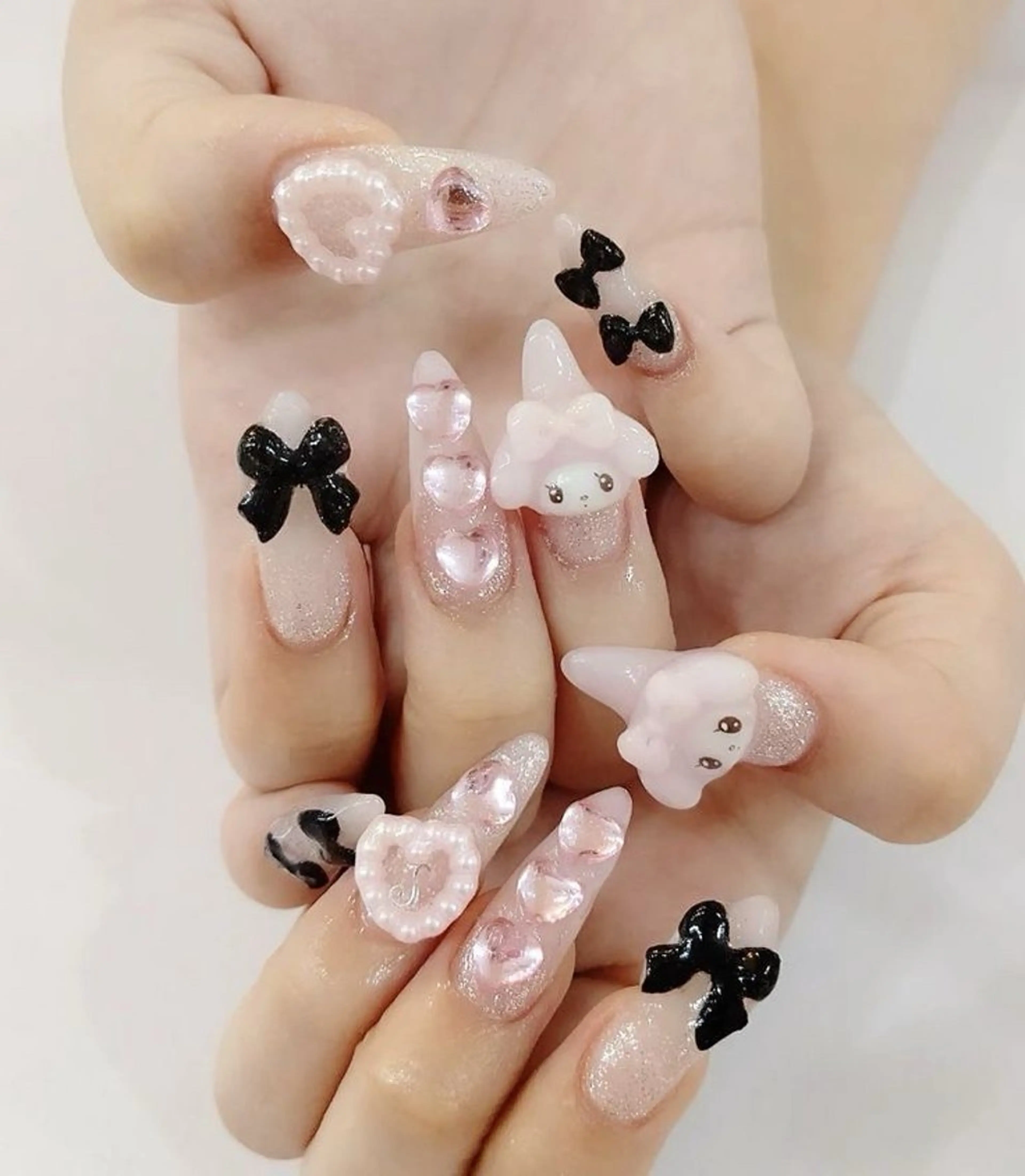 ネイル 長さ出し マグネットネイル ミラーネイル ピンク ネイルチップ Lee Nailsのネイルデザイン