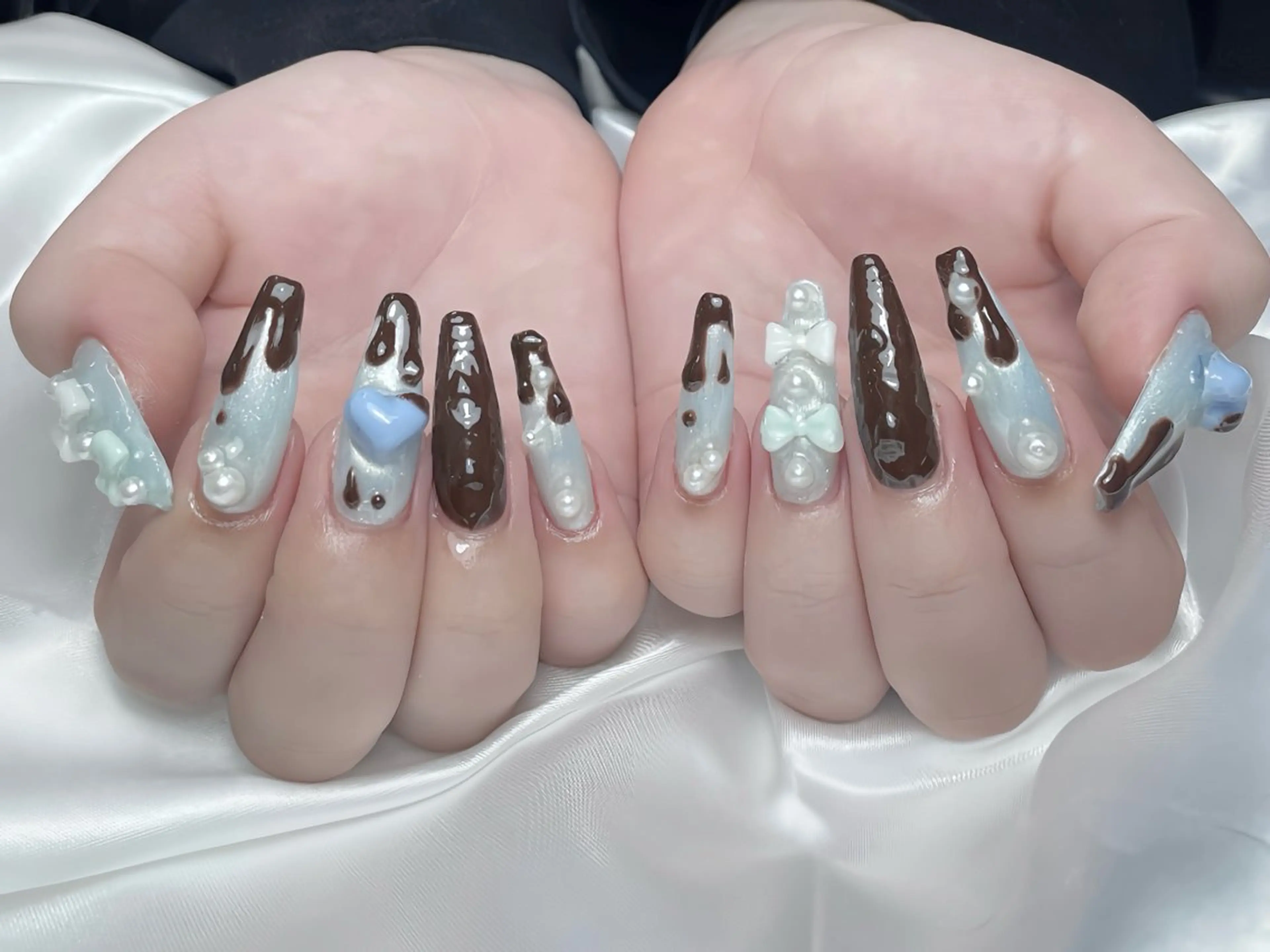 ネイル アートネイル ロングネイル ニュアンスネイル スカルプネイル ネイルチップ ハンドネイル Rin Nail 新大久保店のネイルデザイン