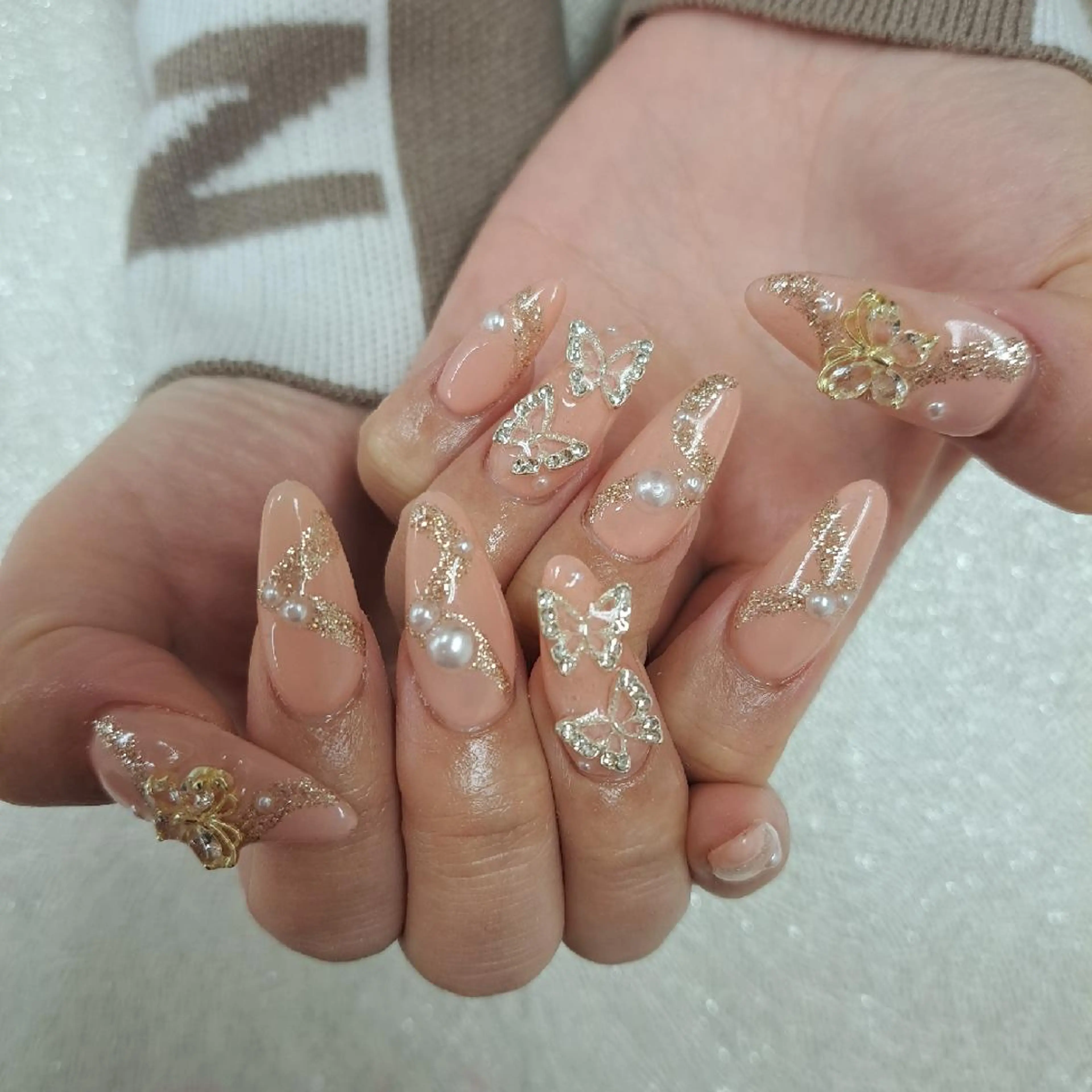 ネイル アートネイル ジェルネイル 持ち込み ニュアンスネイル パラジェル 河野ちえ (雑誌掲載サロン)のネイルデザイン