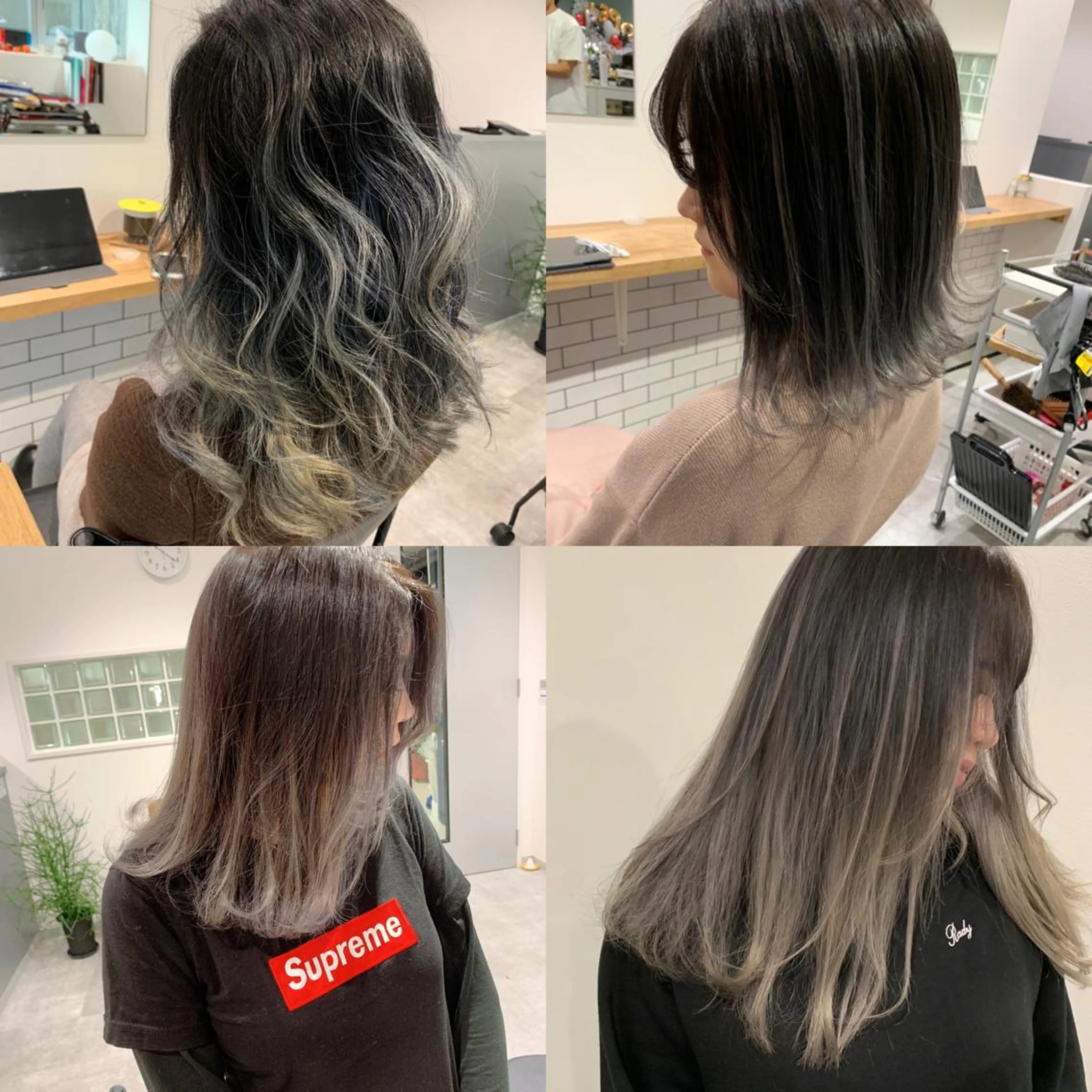 ロング ハイライト レイヤーカット ヘアカラー Selene hair OSAKAのヘアスタイル