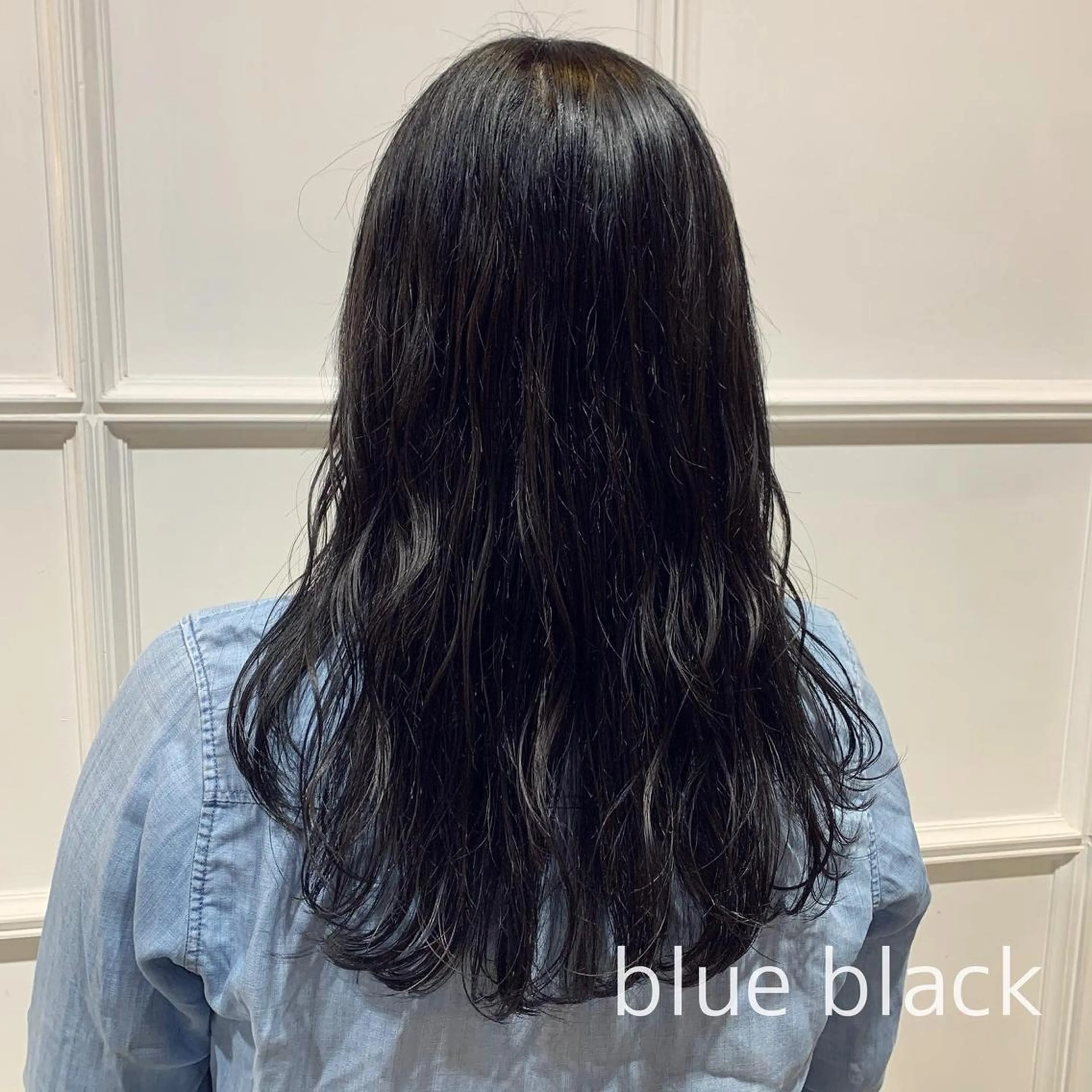 ロング カラー 黒髪 ブルーカラー ブルーブラック 透明感カラー 髪質改善カラー&TR 縮毛矯正/弱酸性矯正のヘアスタイル