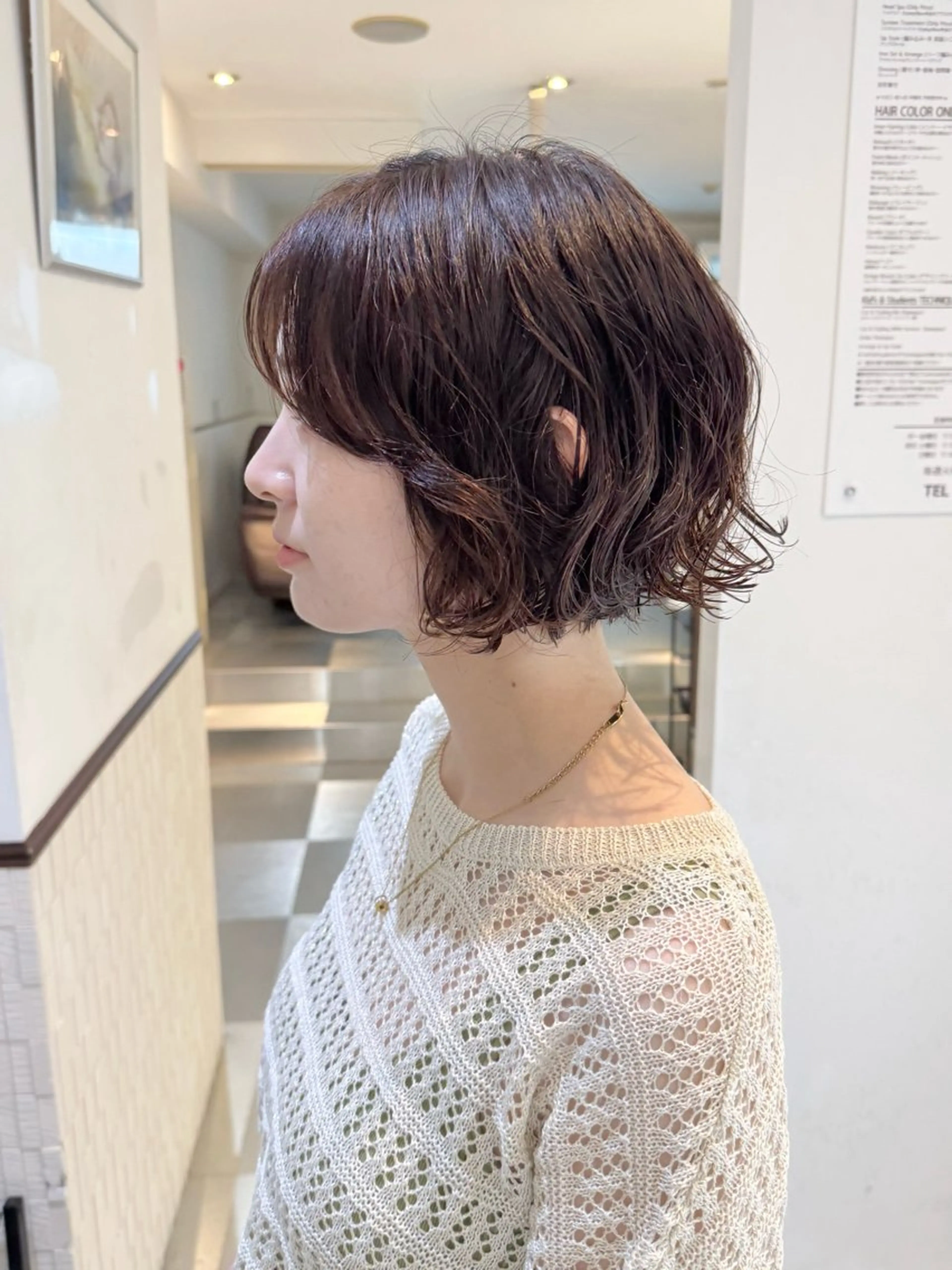 ショート パーマ ショートボブ ボブ ショートヘア カット パーマ トリートメント ZENKO表参道店所属・デジタルパーマ 🌀ボブ　萩原　龍のヘアスタイル