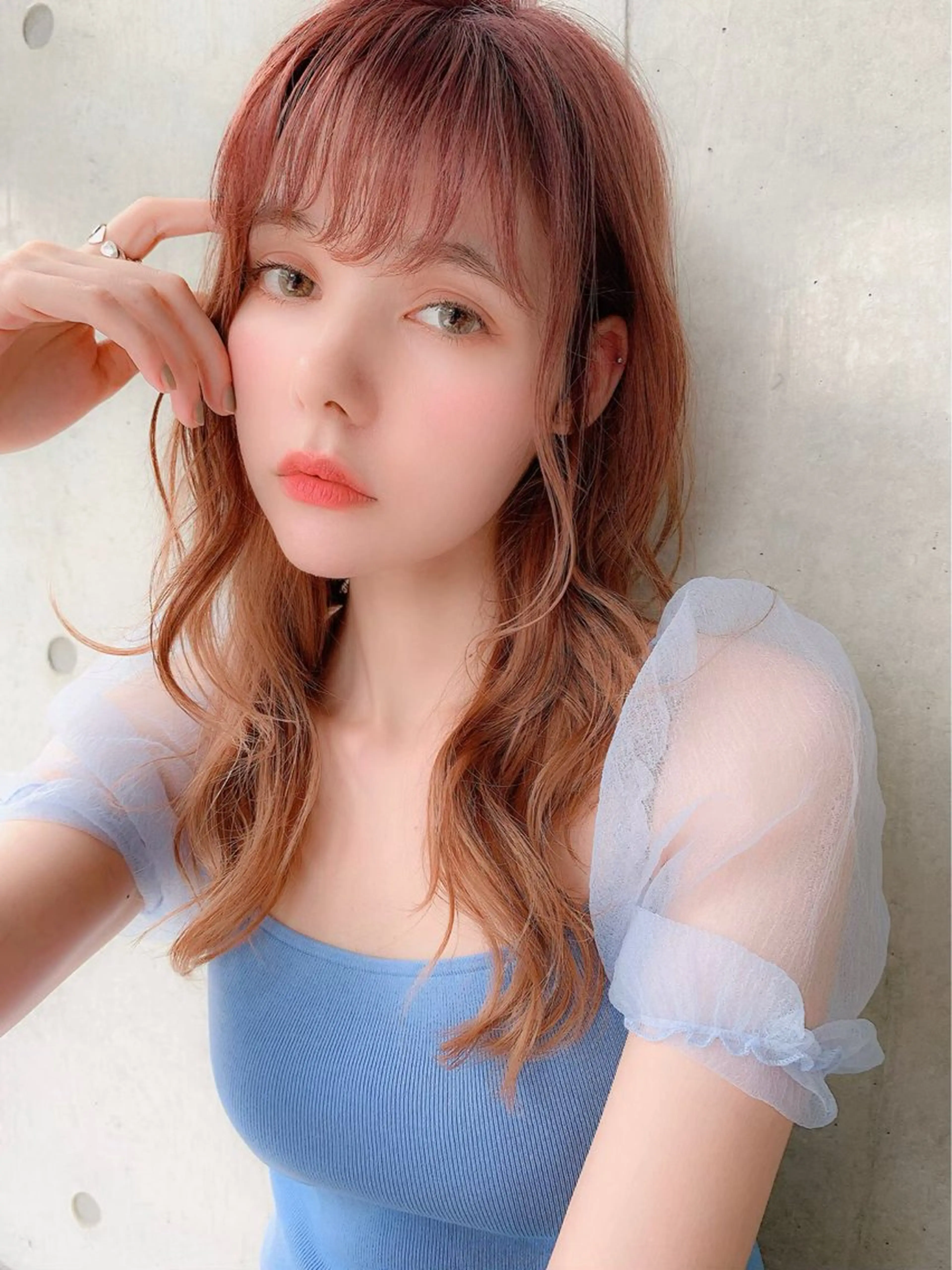 ロング カラー 🤍淡色ピンク&ラベ ンダーYUKI🤍のヘアスタイル