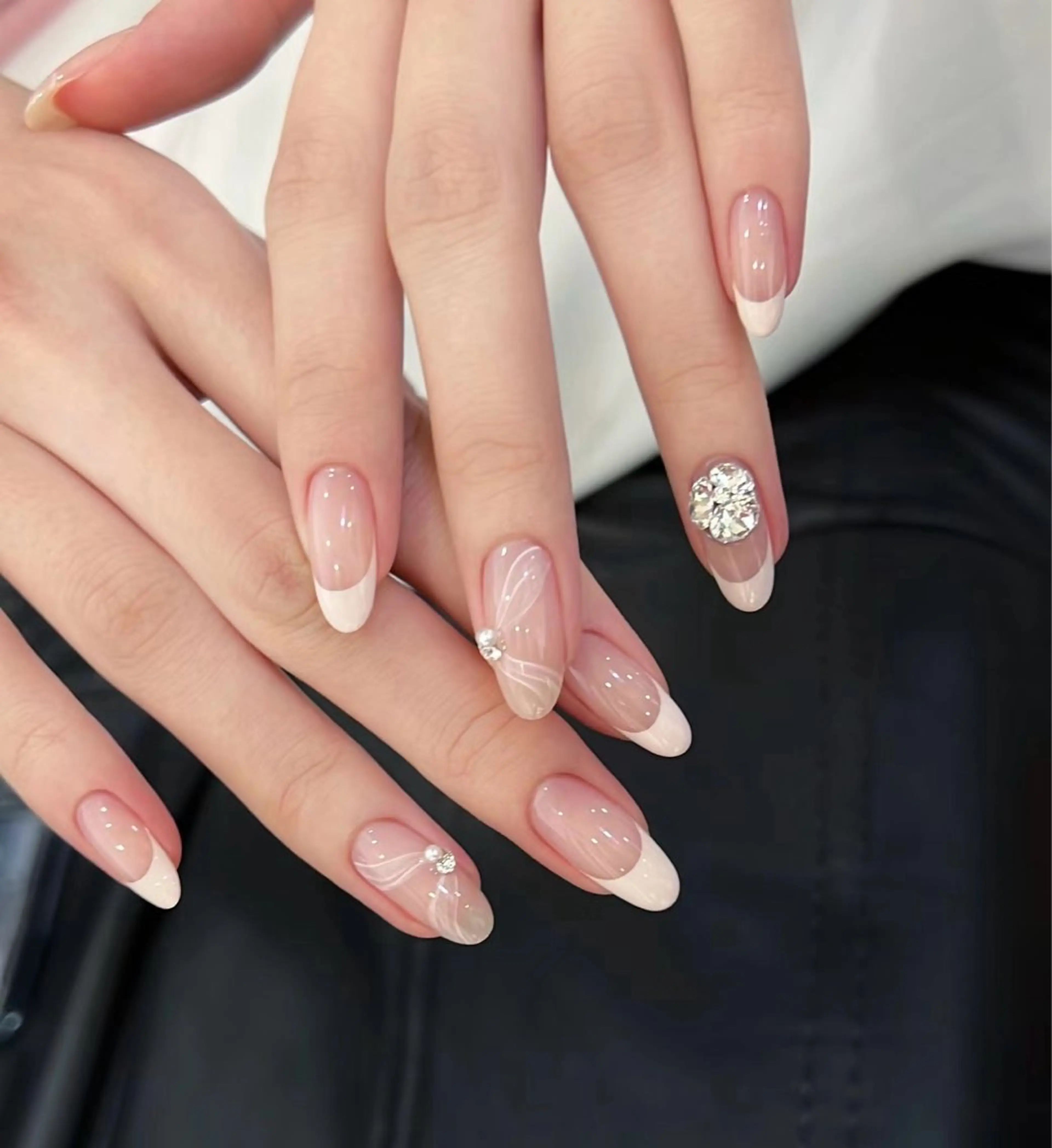 ネイル フレンチネイル レース BabyYouMi nailのネイルデザイン