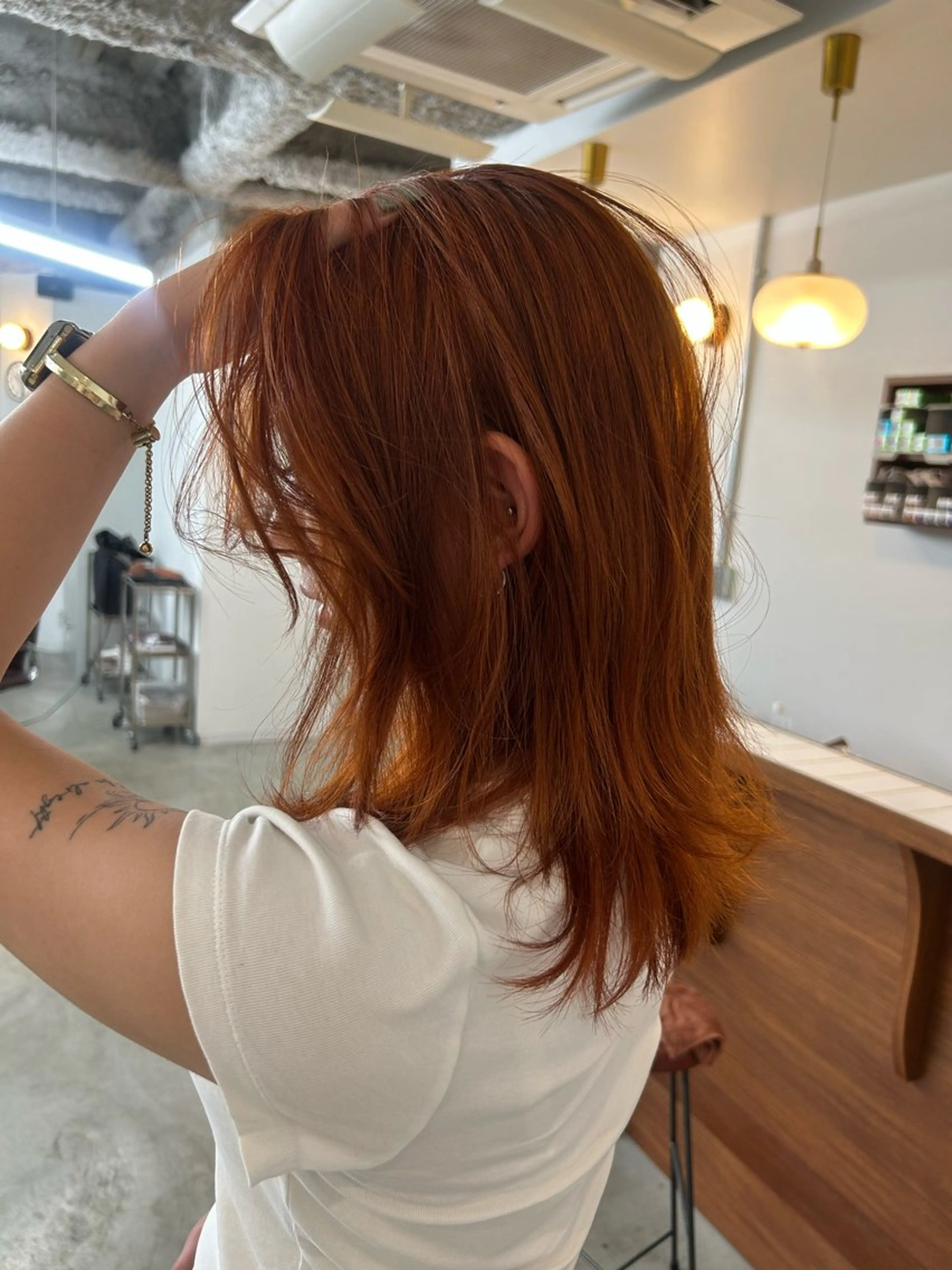 ロング カラー オレンジ ヘアカラー 大阪梅田/ イマムラミヅキのヘアスタイル