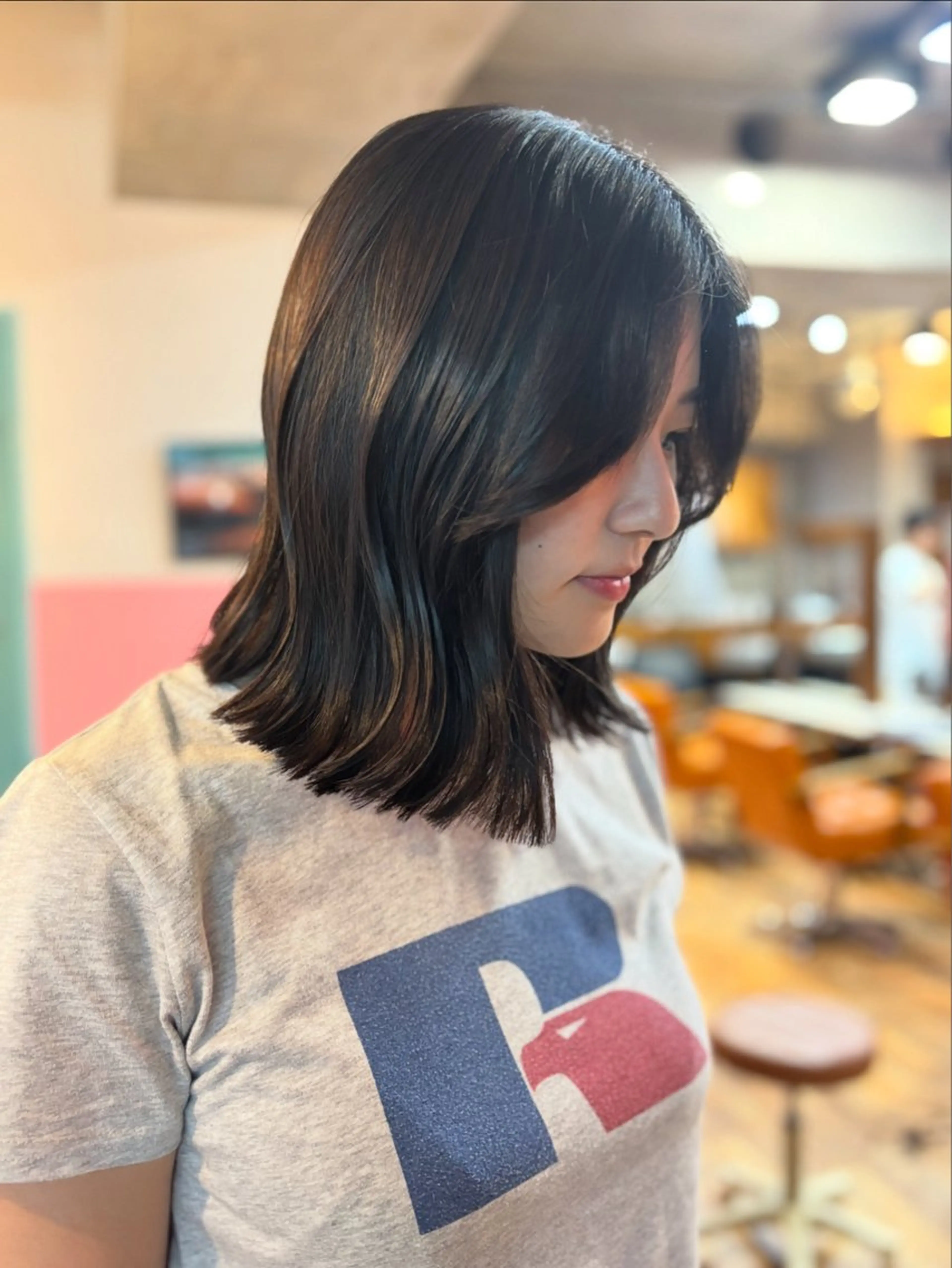 ミディアム カット ヘアカラー トリートメント ♥️ボブ/ブリーチ なしカラー/mahoのヘアスタイル