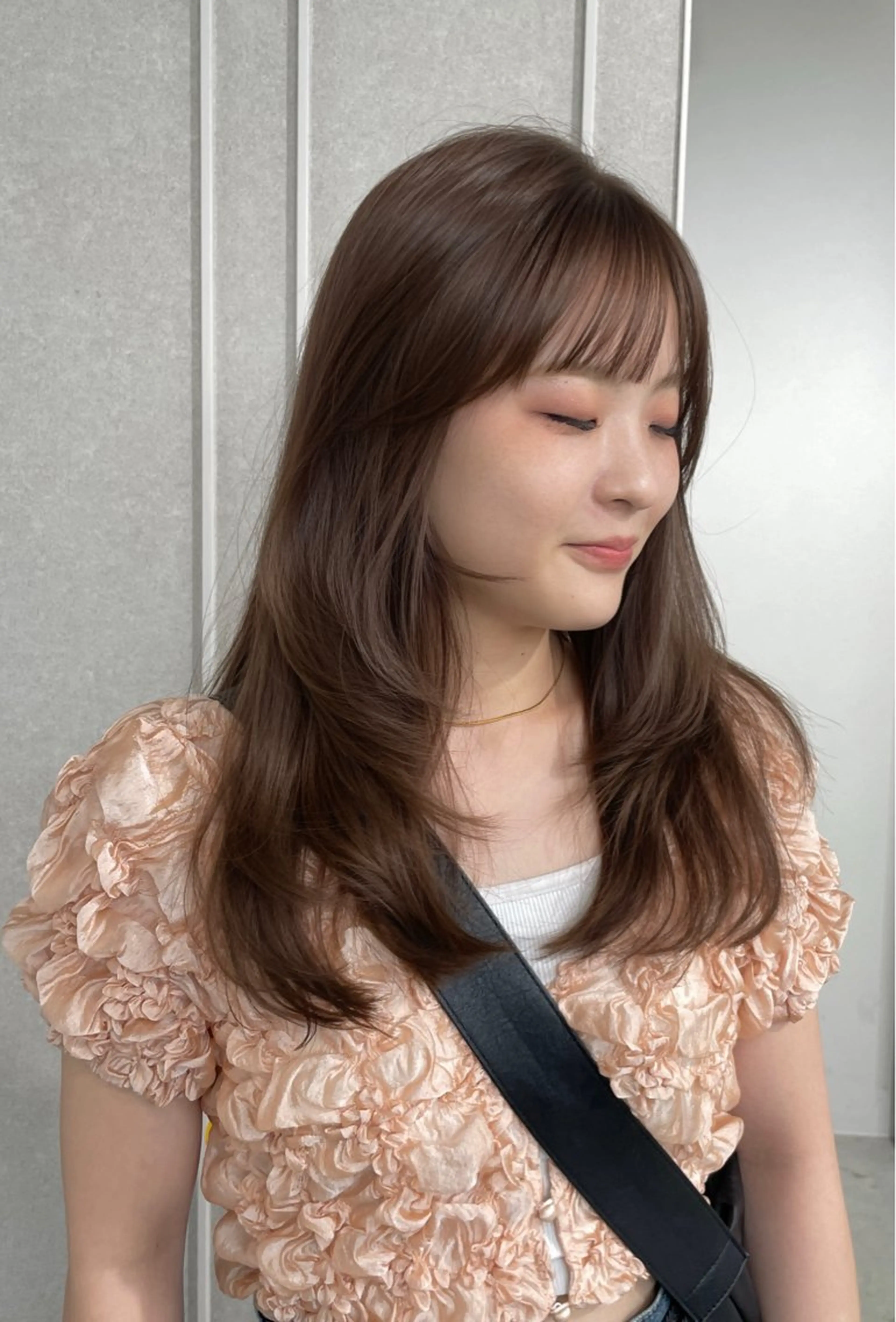 セミロング ヘアカラー トリートメント ブリーチなし透明感 🪄aoi🤎のヘアスタイル