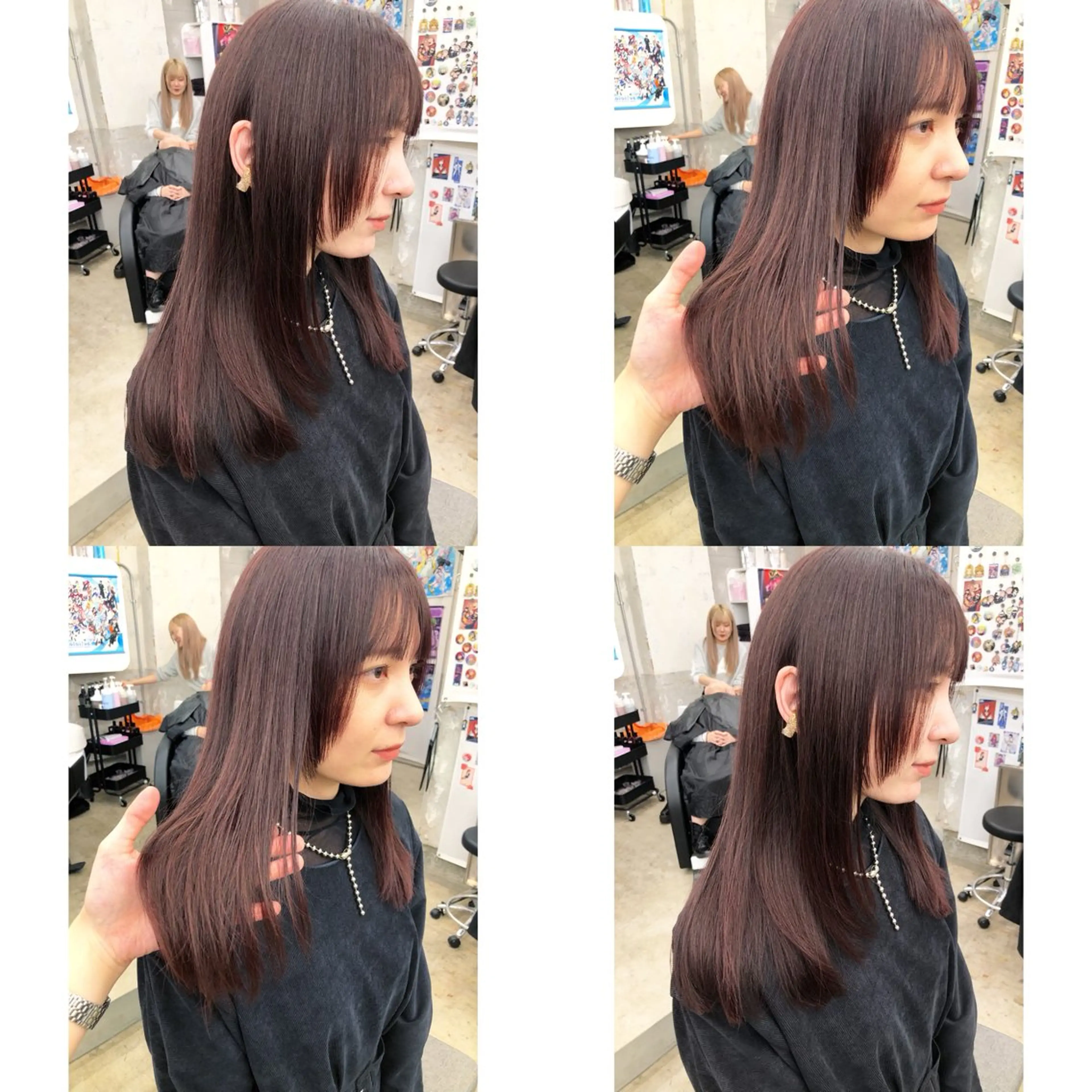 セミロング カラー 推しカラー✨ オタク美容師ユウカのヘアスタイル