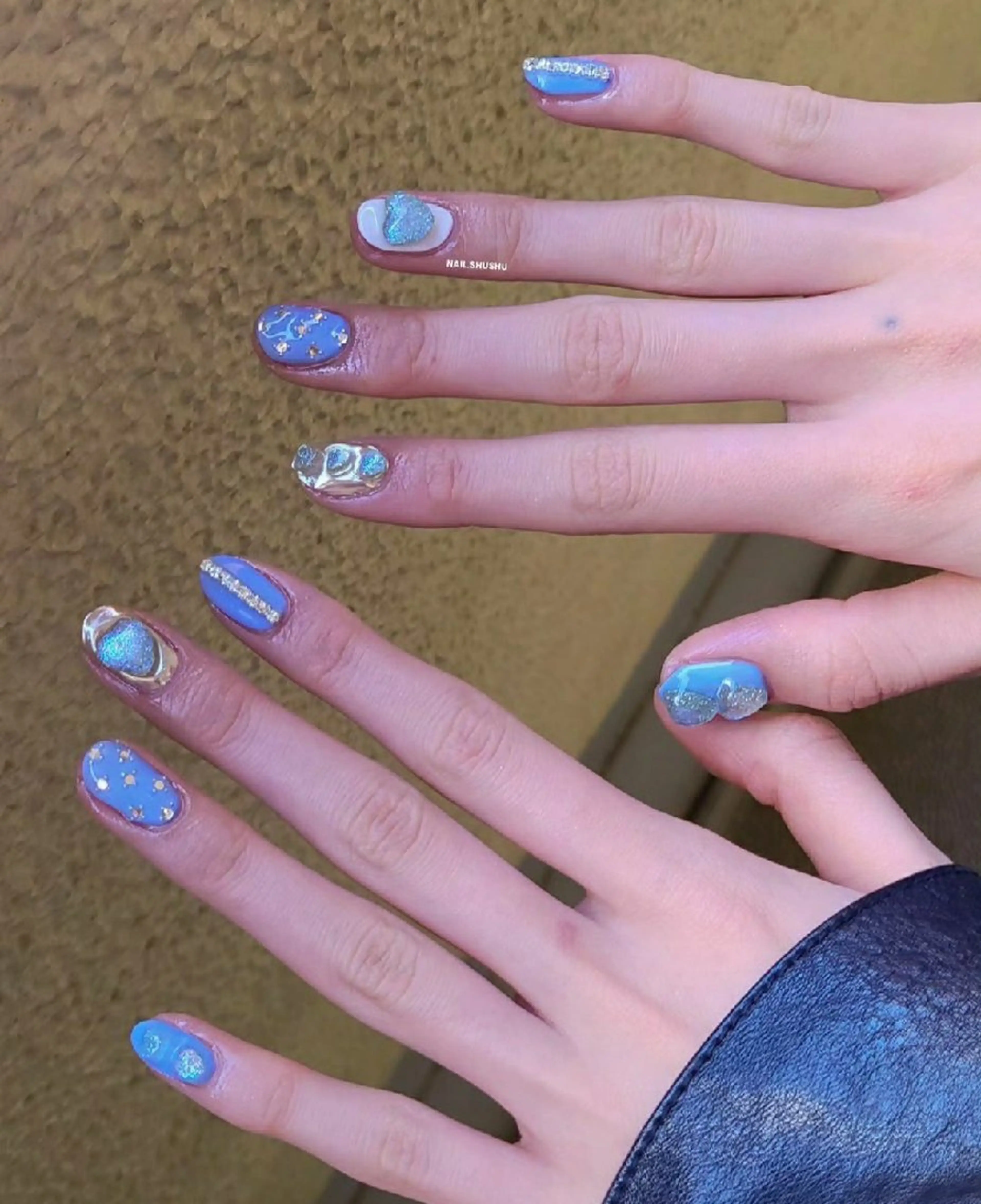 ネイル 持ち込み ニュアンスネイル ワンカラーネイル シンプルネイル 冬ネイル ハンドネイル 3dパーツ/流行り 👧shushu❤️のネイルデザイン