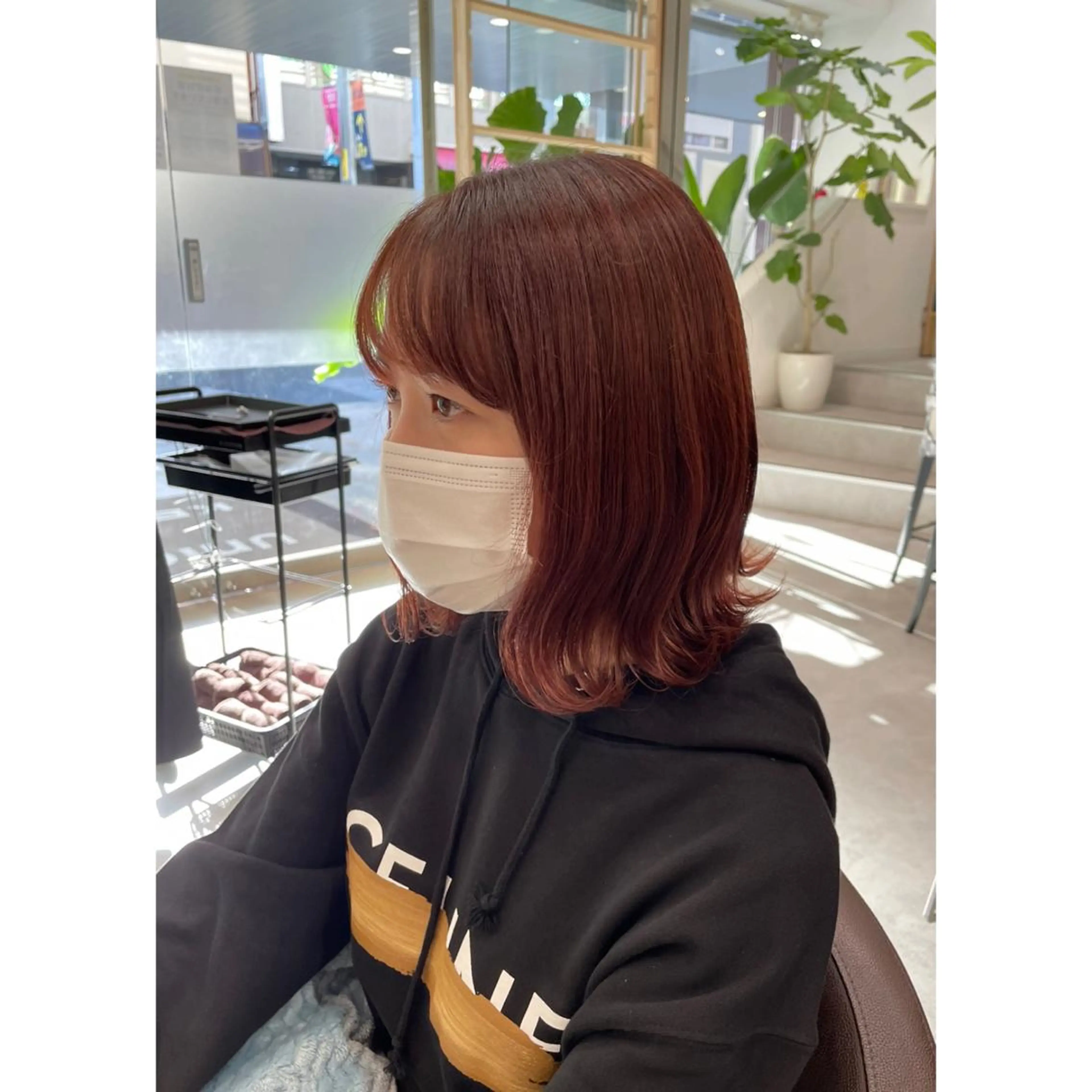 ミディアム カラー ブラウンカラー ピンクカラー ピンクブラウン ヘアカラー ピンクカラー🎀/ ミルクティー🍼花音のヘアスタイル