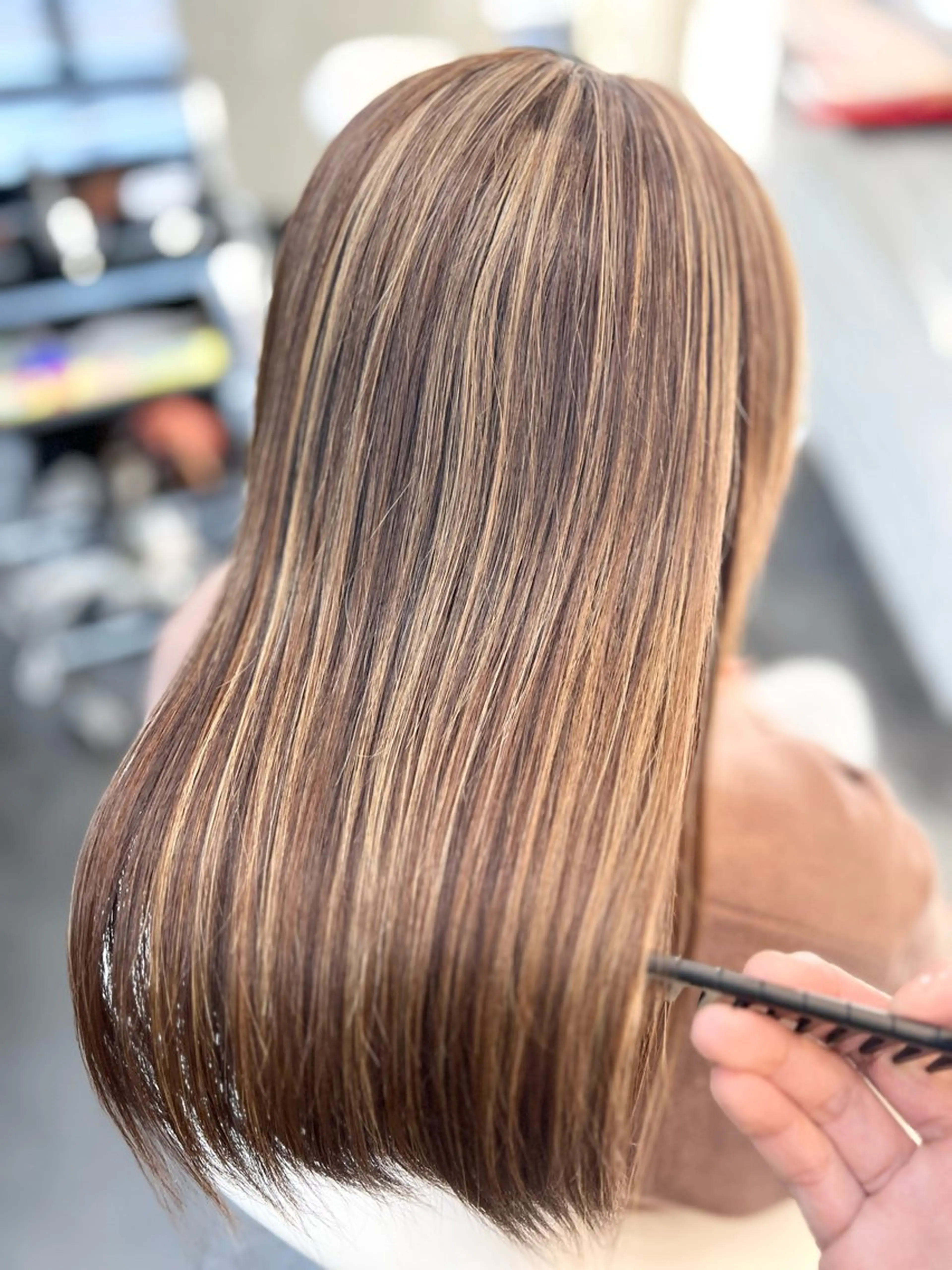 ロング ケアカラー ボブ 顔周りカット ハイライト 髪質改善 カット ヘアカラー トリートメント ✨艶髪・絹髪特化✨ Lit  hairのヘアスタイル