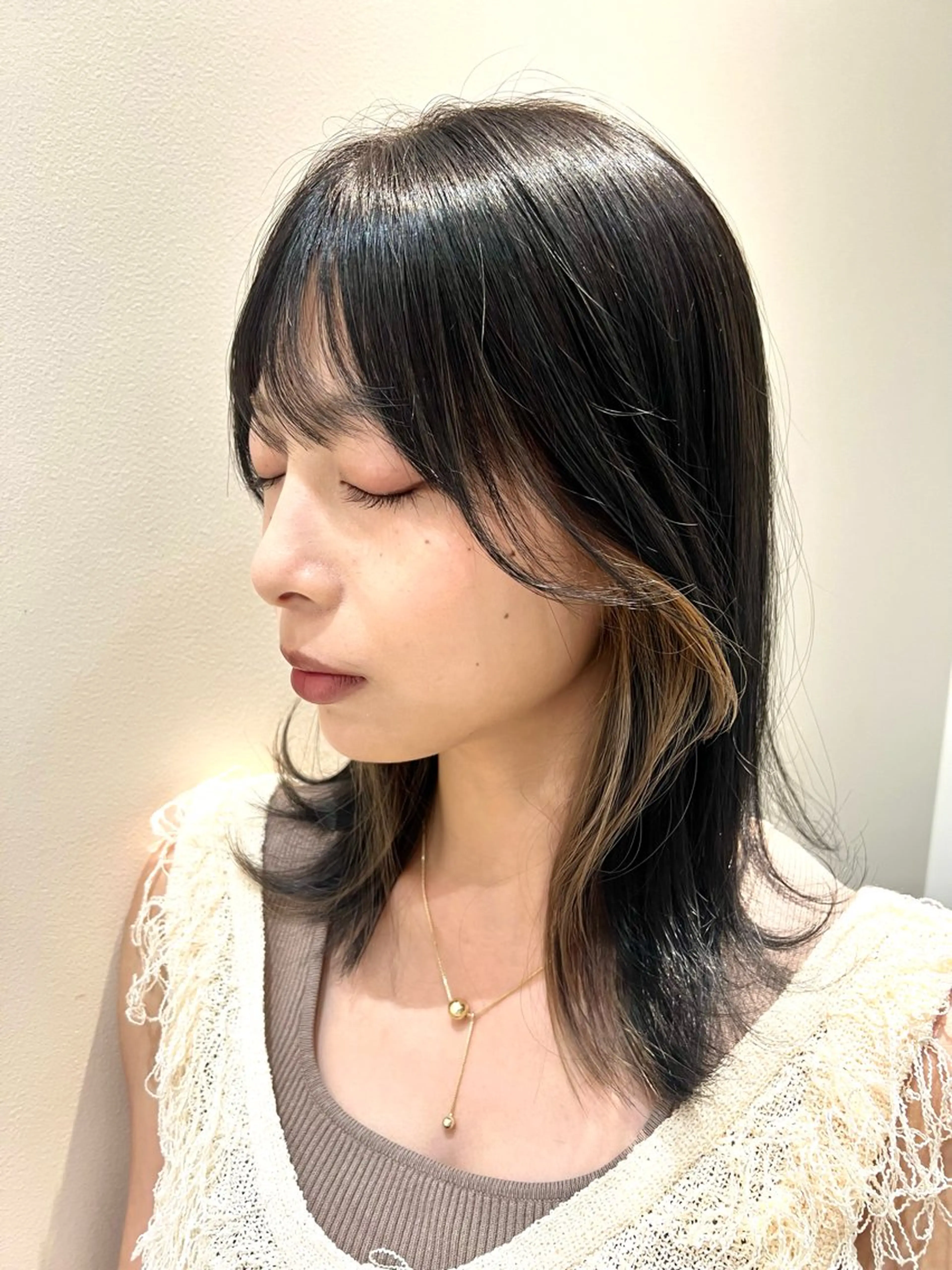 ミディアム カラー カット ヘアカラー おおたかの森/透 明感/小林のヘアスタイル