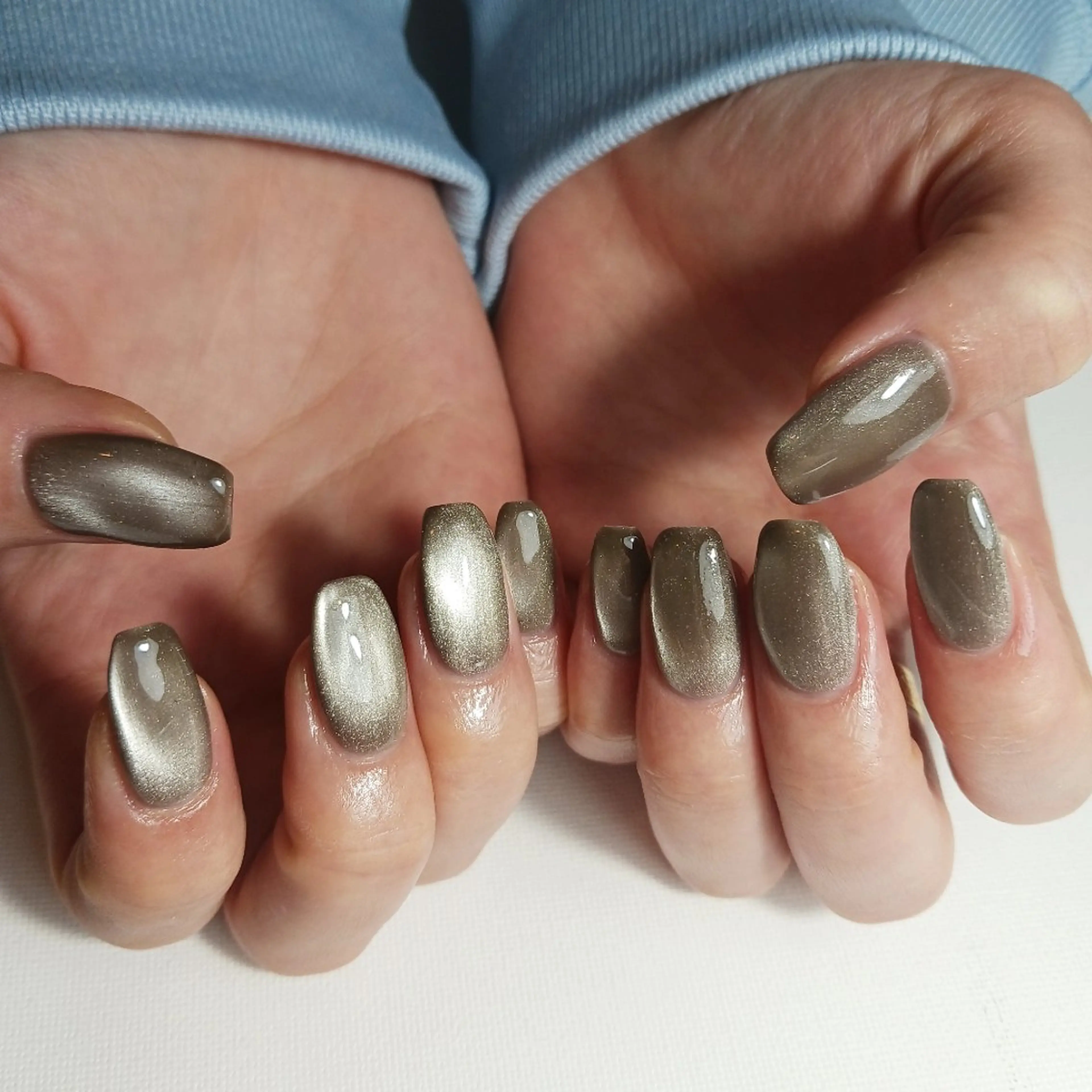 ネイル ジェルネイル キラキラネイル マグネットネイル 持ち込み ワンカラーネイル owlnail /持込みデザイン専門のネイルデザイン