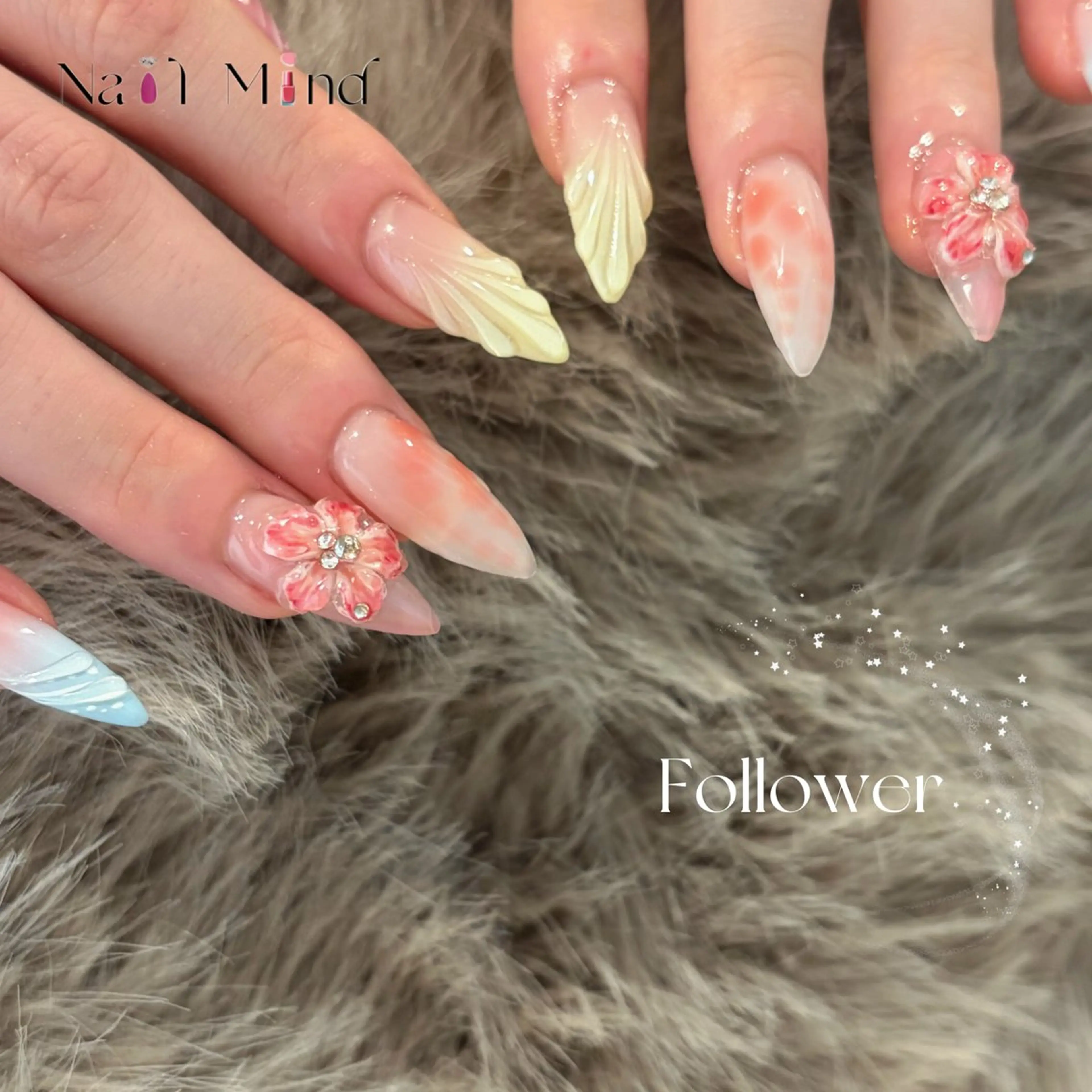 ネイル フラワーネイル ハンドネイル Nail Mind (NaONail）のネイルデザイン
