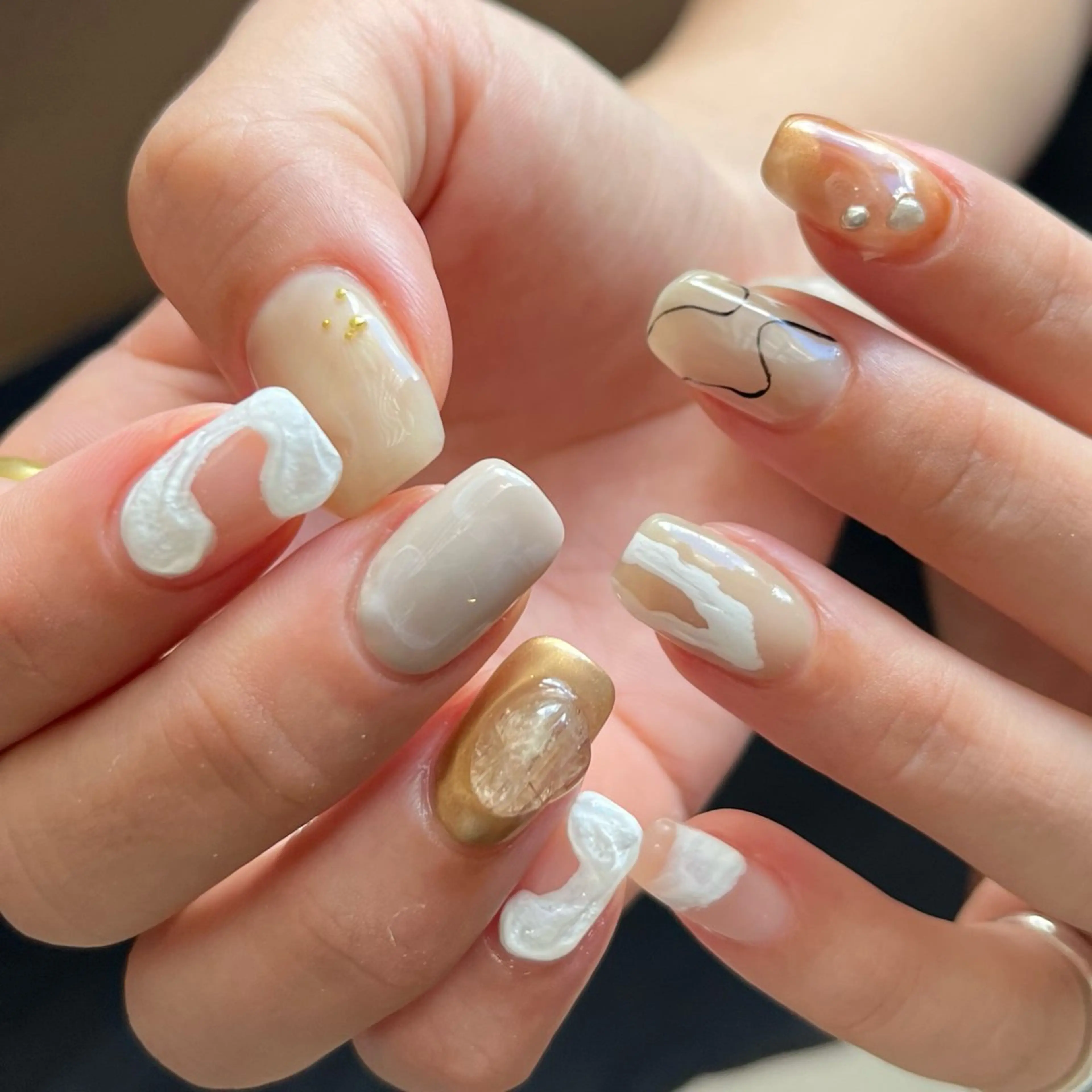 ネイル グリーン 持ち込み ハンドネイル nail salon O (en)所属・vegh. nail／阿波座のネイルデザイン