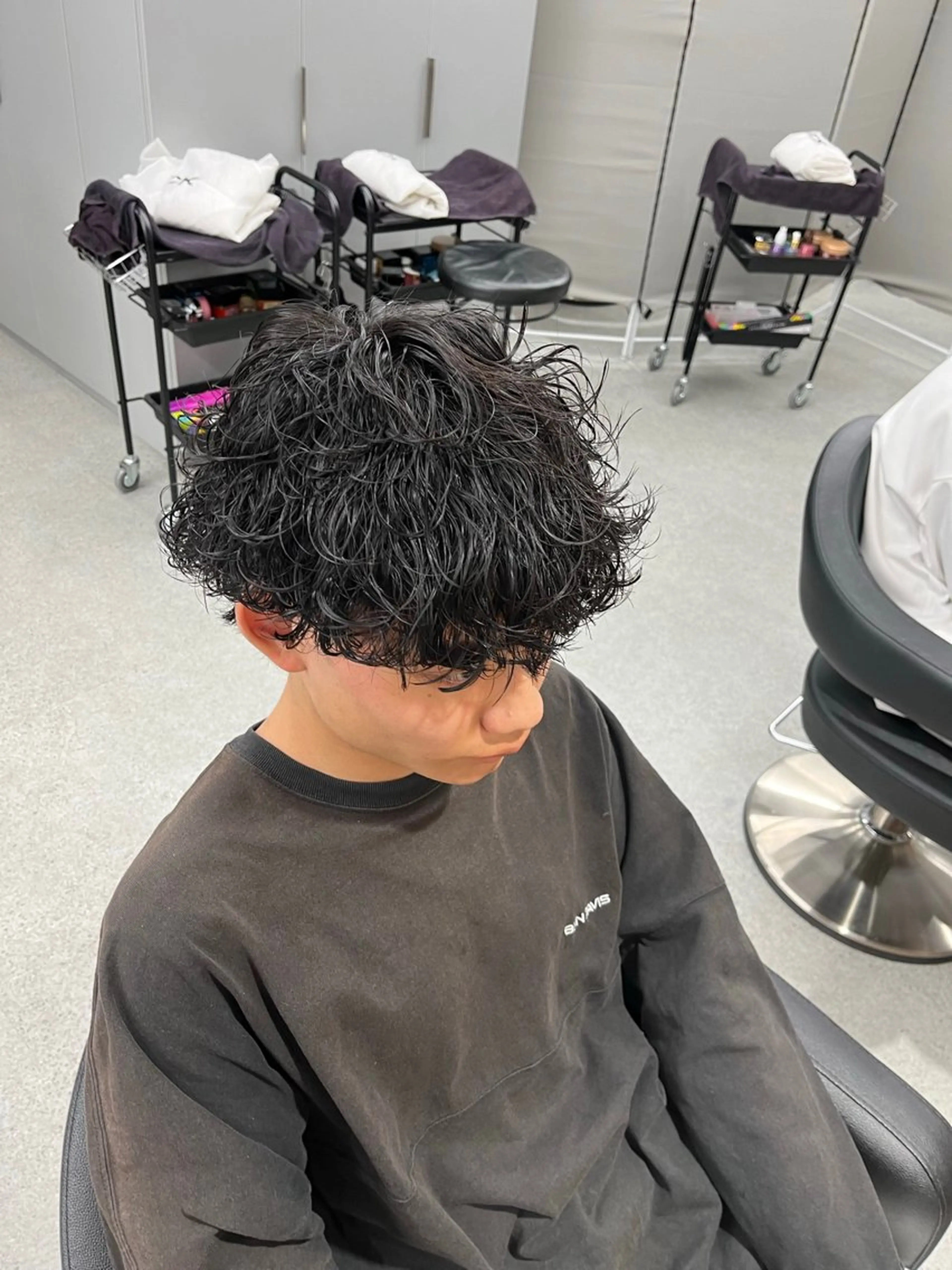 ショート カラー パーマ メンズ マッシュ 波巻きパーマ カット パーマ トリートメント ヘアセット 🔥メンズ 特化🔥菊水皐暉🔥のヘアスタイル