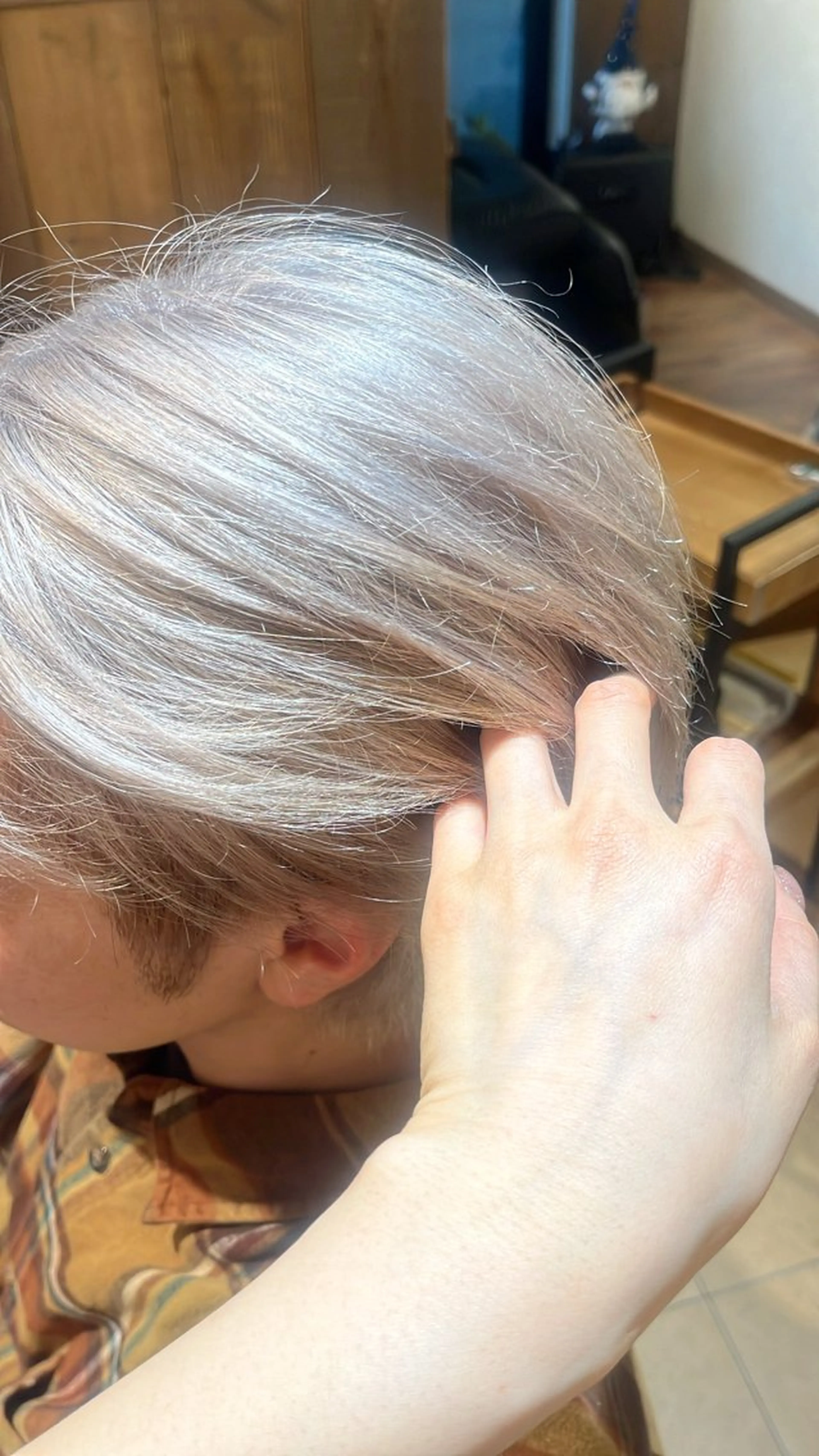 カラー ブリーチ シルバー ヘアカラー end roll りんのヘアスタイル