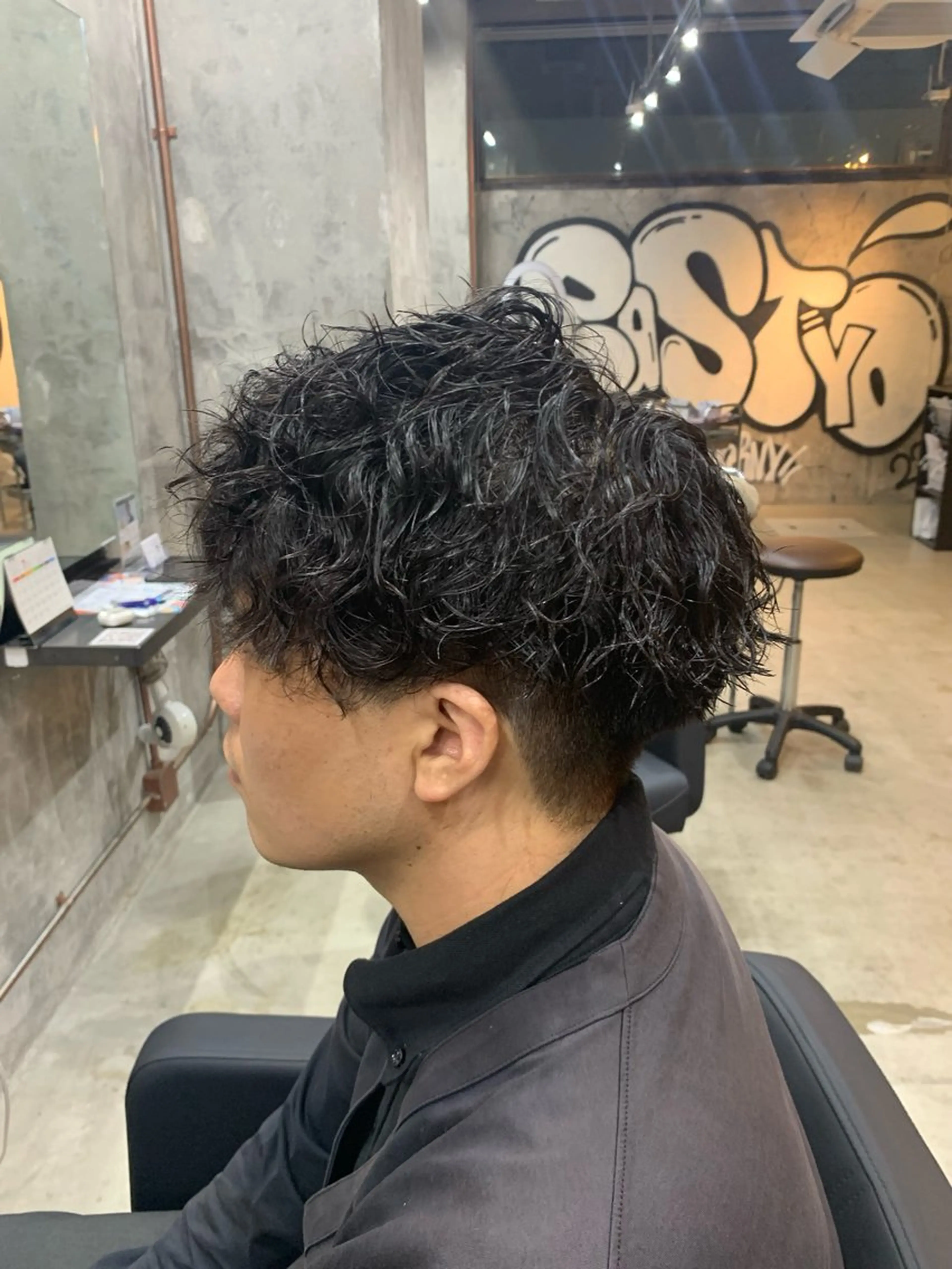 パーマ メンズ マッシュ メンズパーマ 波巻きパーマ カット パーマ ⚡️メンズパーマ特化 mens支持◎/忠地のヘアスタイル