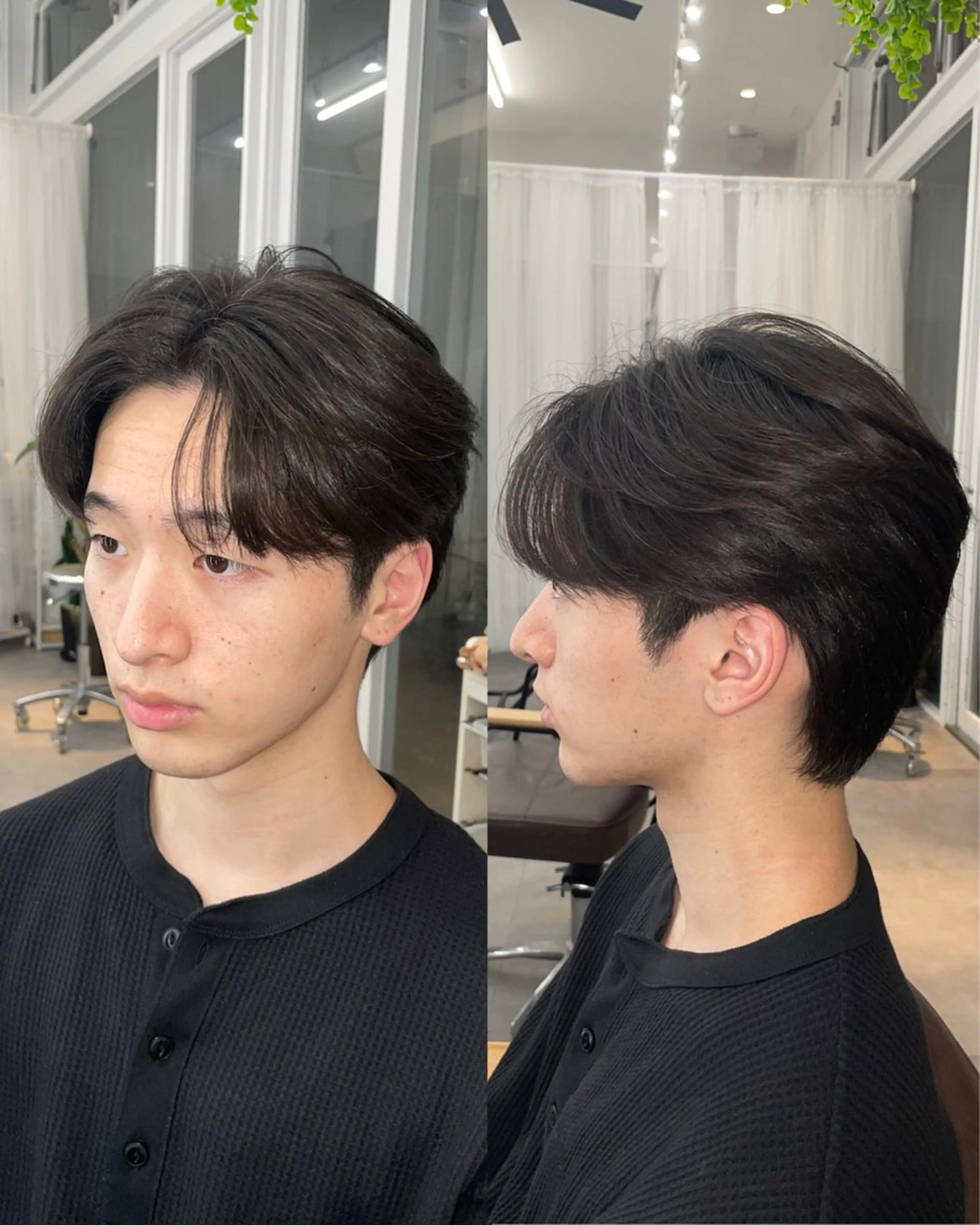 メンズ センターパート メンズ韓国風 カット カラーモデル／ 縮毛矯正／平林柊二のヘアスタイル