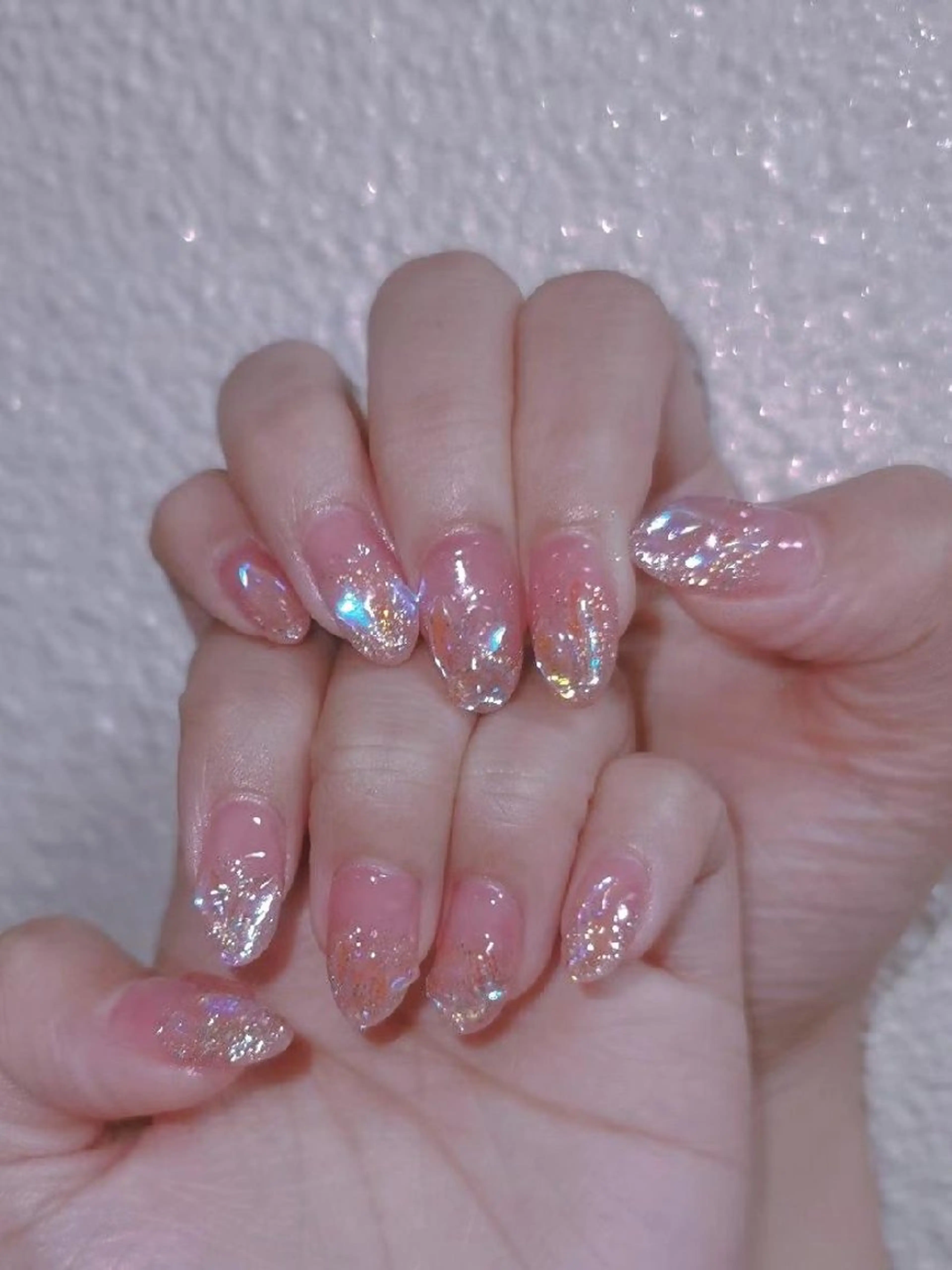 ミディアム ネイリストゆか💅 長さだし、深爪矯正のネイルデザイン