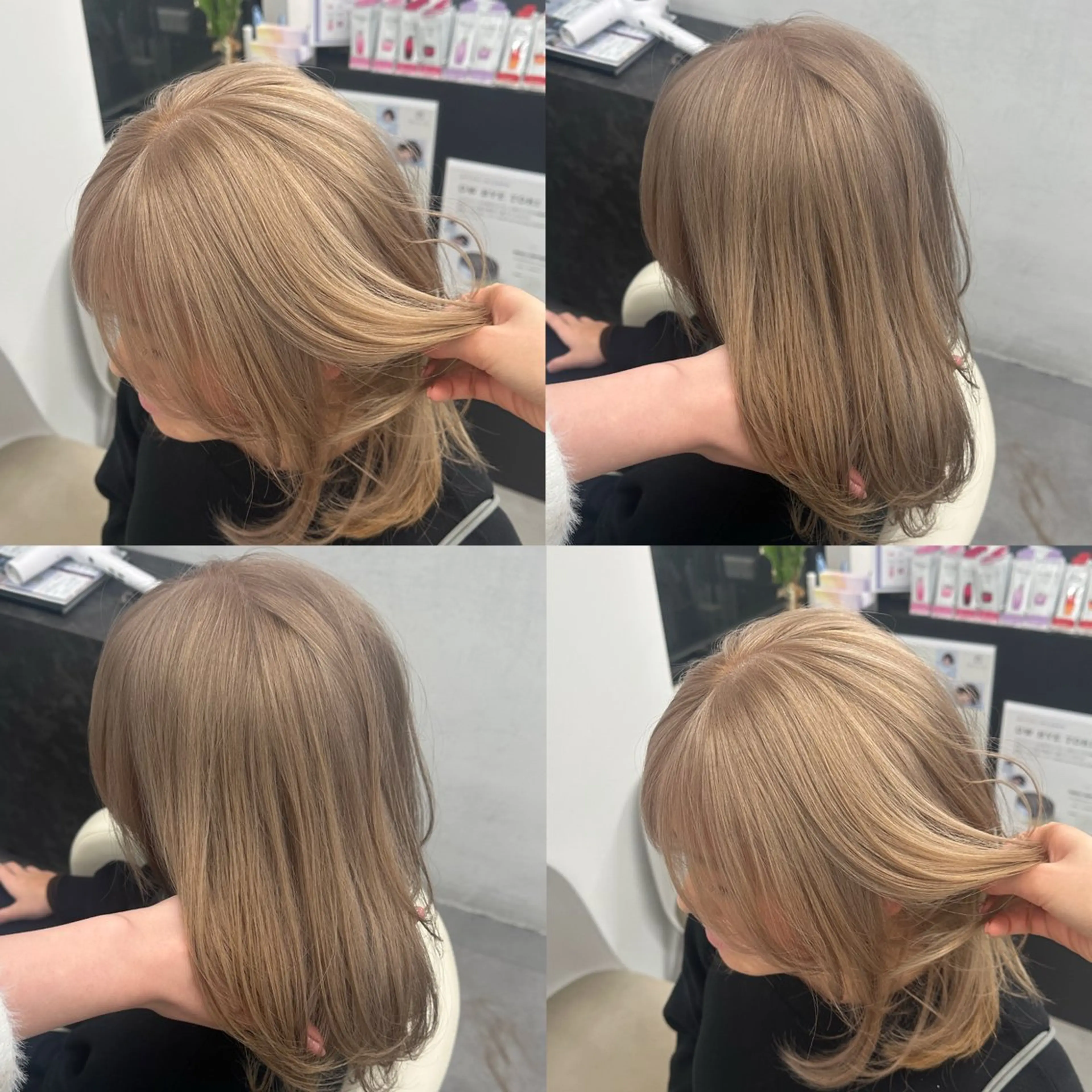 セミロング カラー 韓国風ヘア 小顔カット カット ヘアカラー トリートメント 江坂トレンド韓国風 髪質改善shinoのヘアスタイル