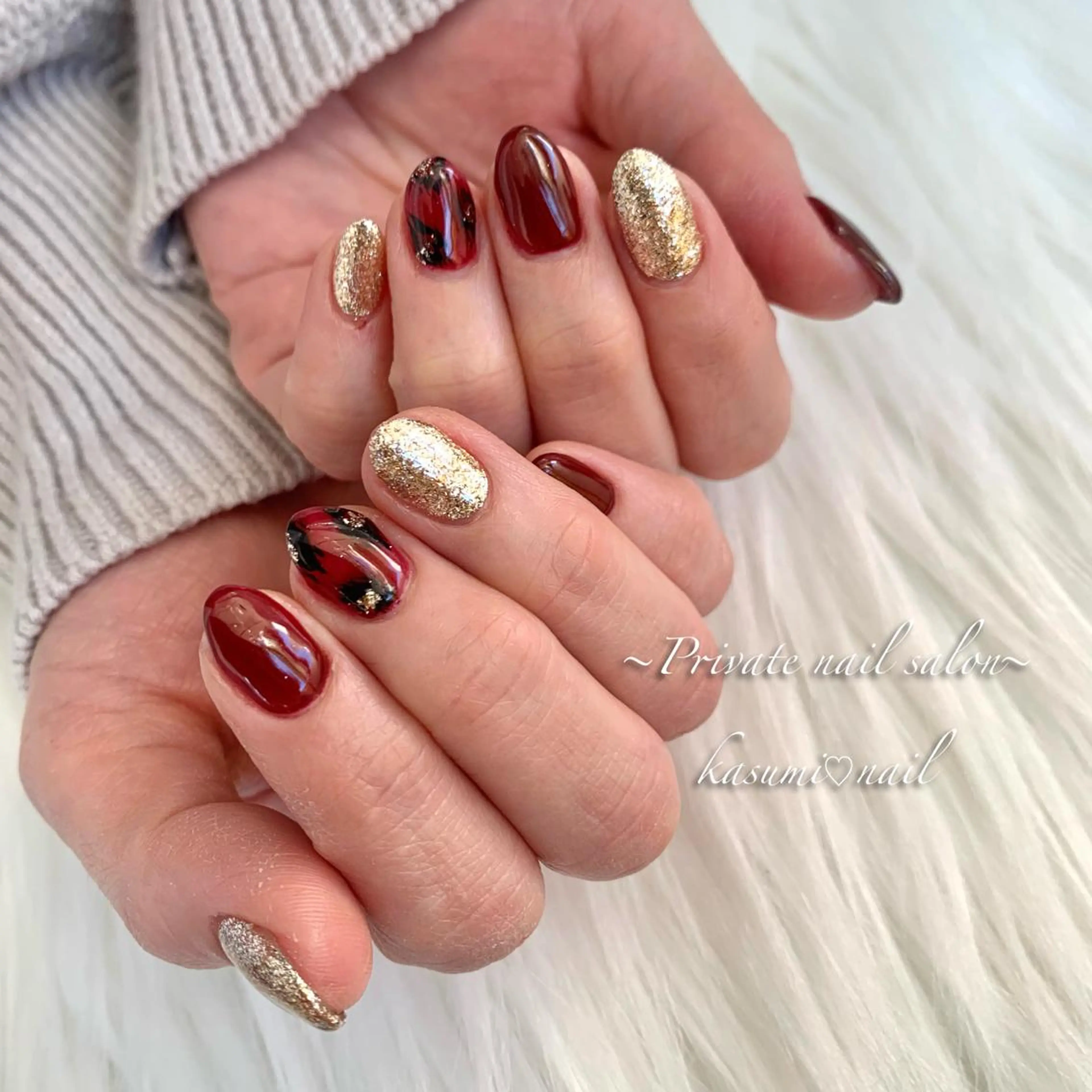 ネイル アートネイル ラメ(グリッター) マグネットネイル ミラーネイル 持ち込み KASUMI♡ Nailのネイルデザイン