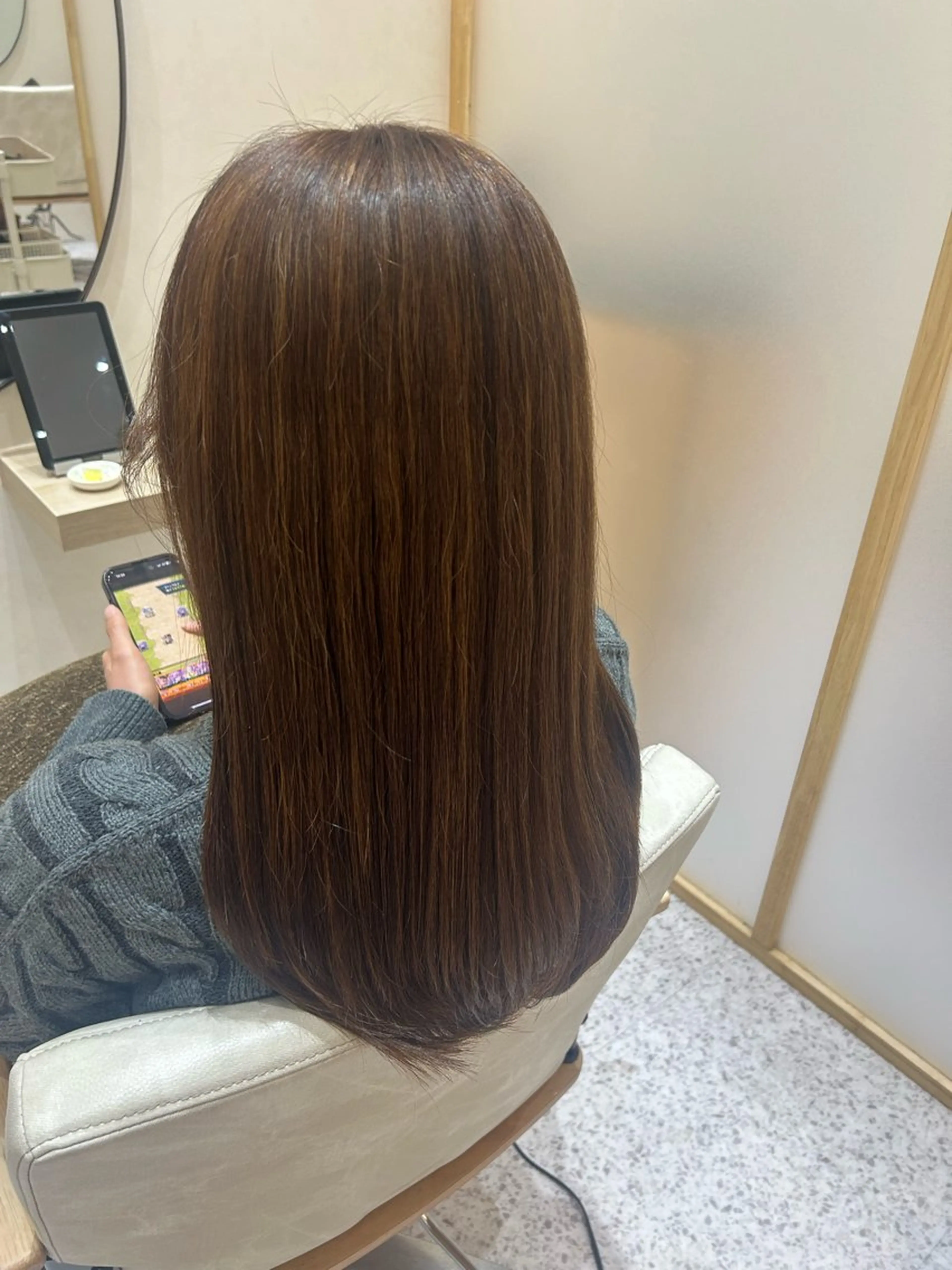 セミロング カラー カット ヘアカラー トリートメント Yamamoto 半個室美容室zinaのヘアスタイル