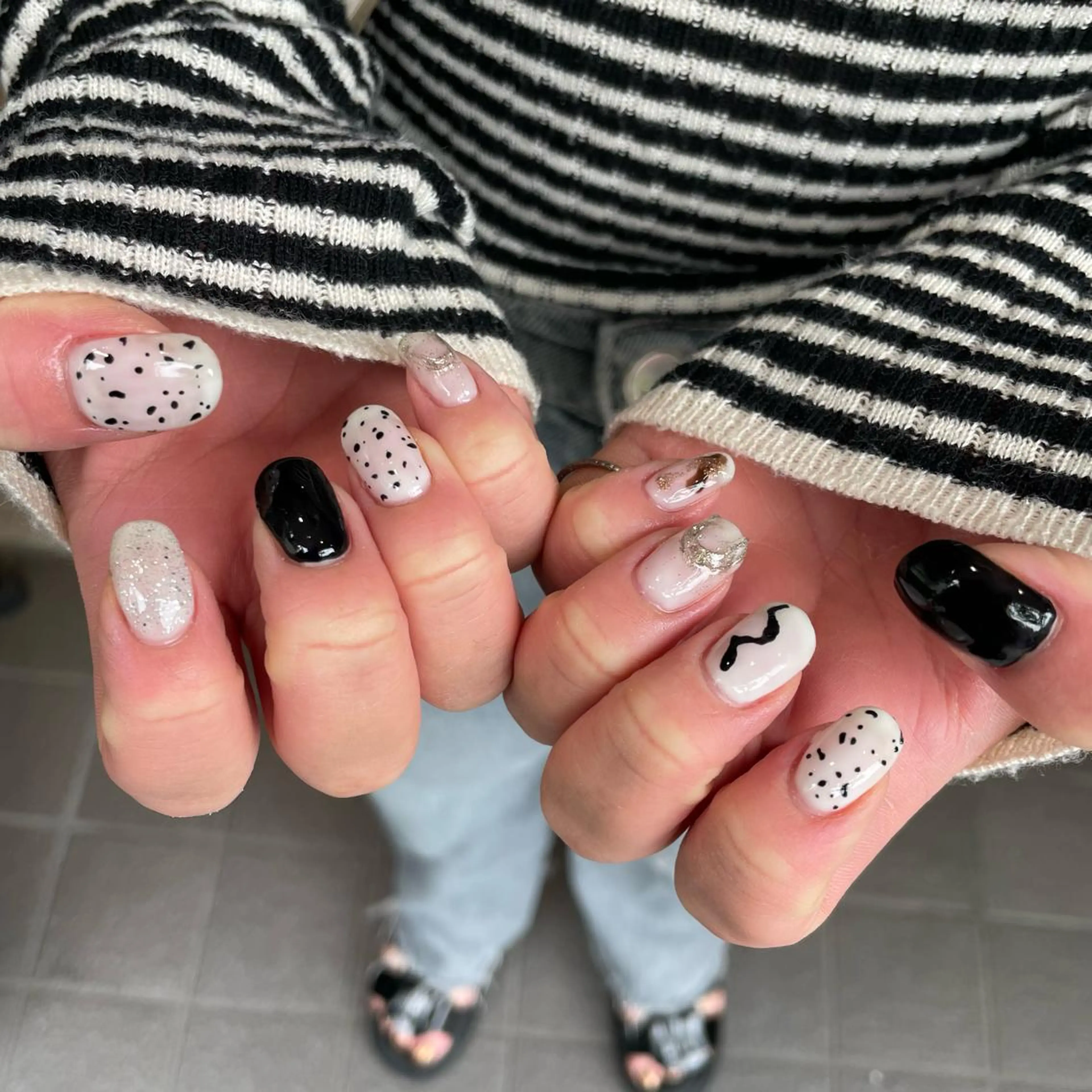 ネイル 持ち込み ハンドネイル ハイトーン🦄ネイル 💞のぶちのネイルデザイン