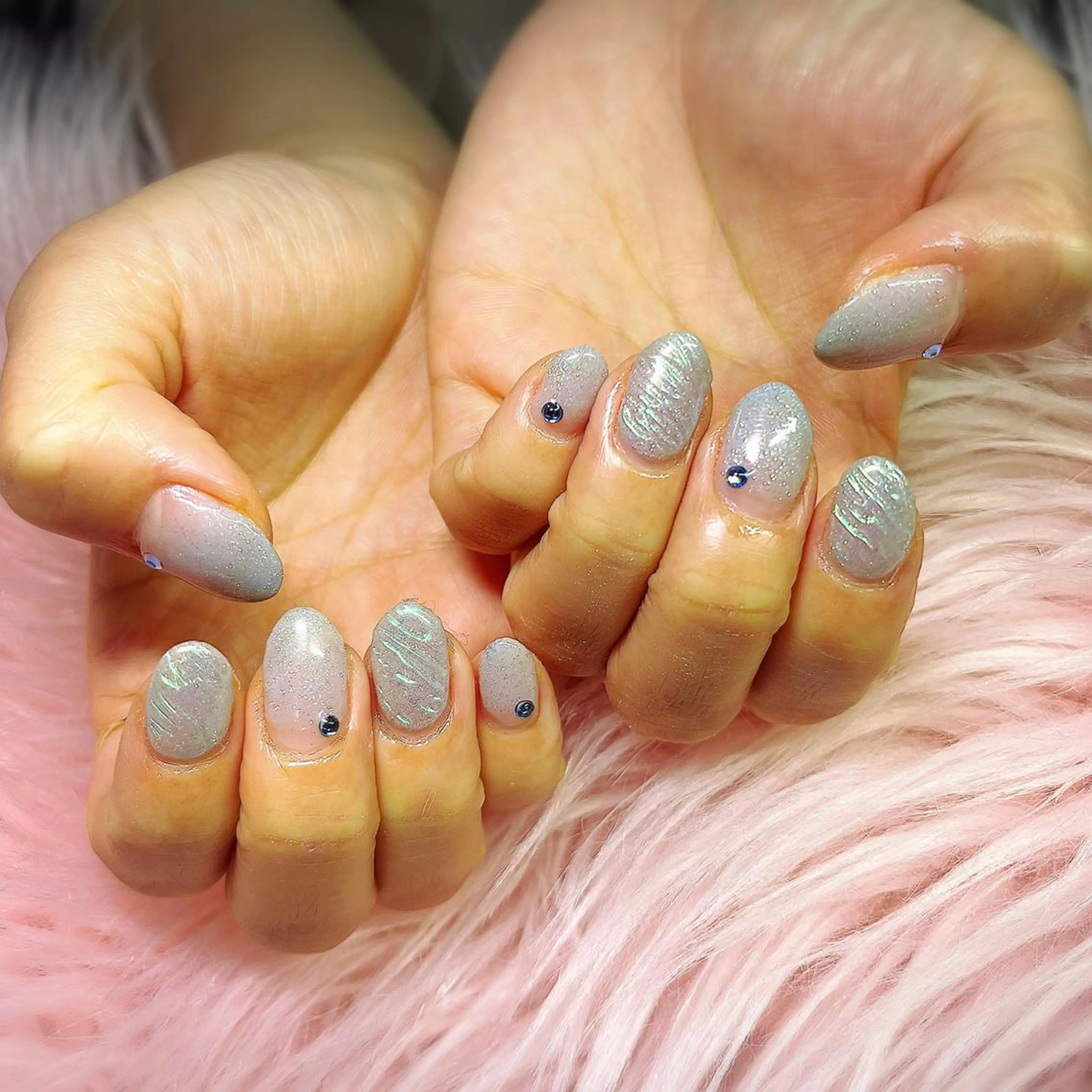 ネイル ブルー ネイルサロンキュアイスト所属・キュアイスト アコパラジェル調布のネイルデザイン