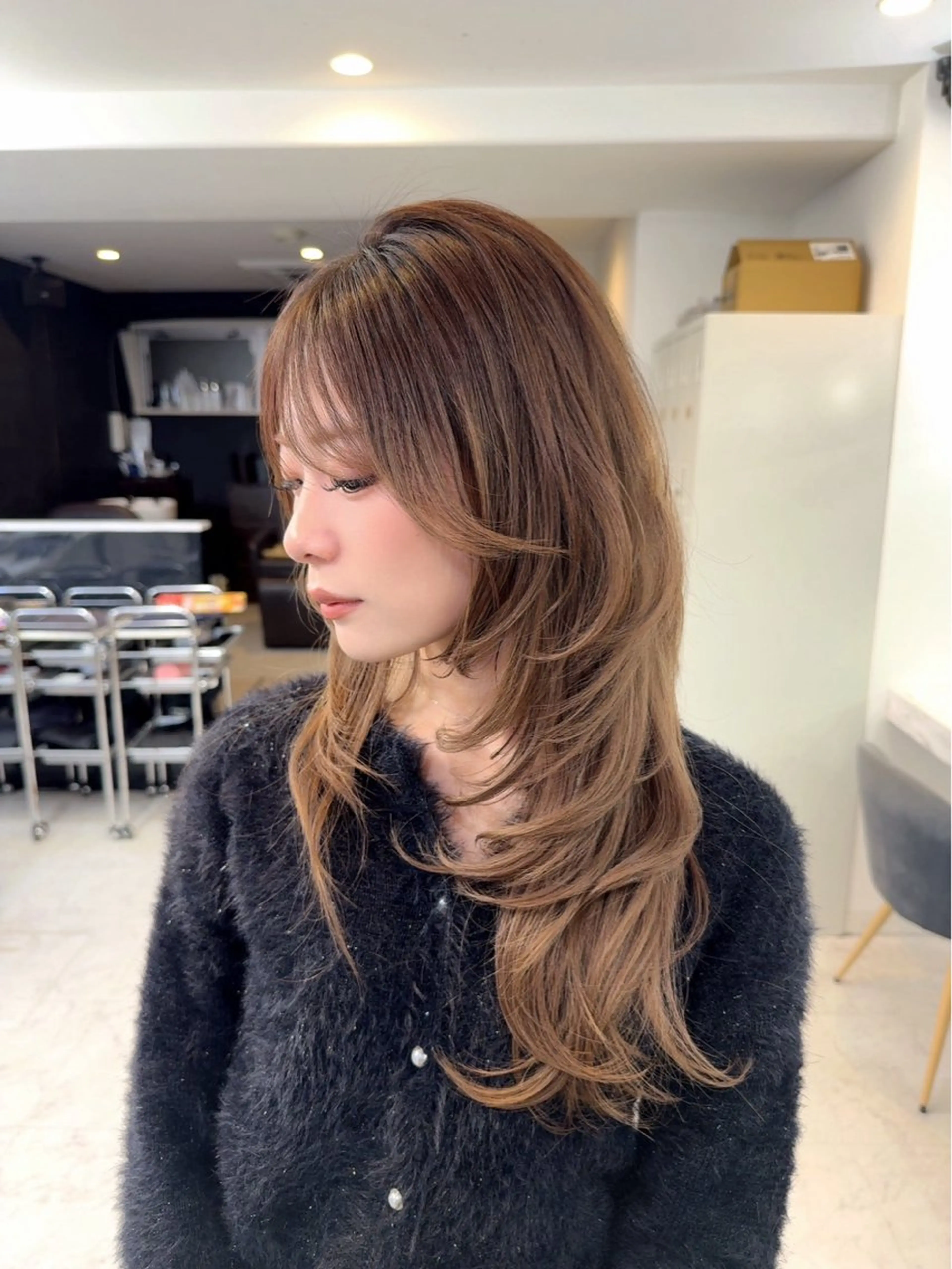セミロング カラー カット トリートメント レイヤー×髪質改善 マネージャー安藤光司のヘアスタイル