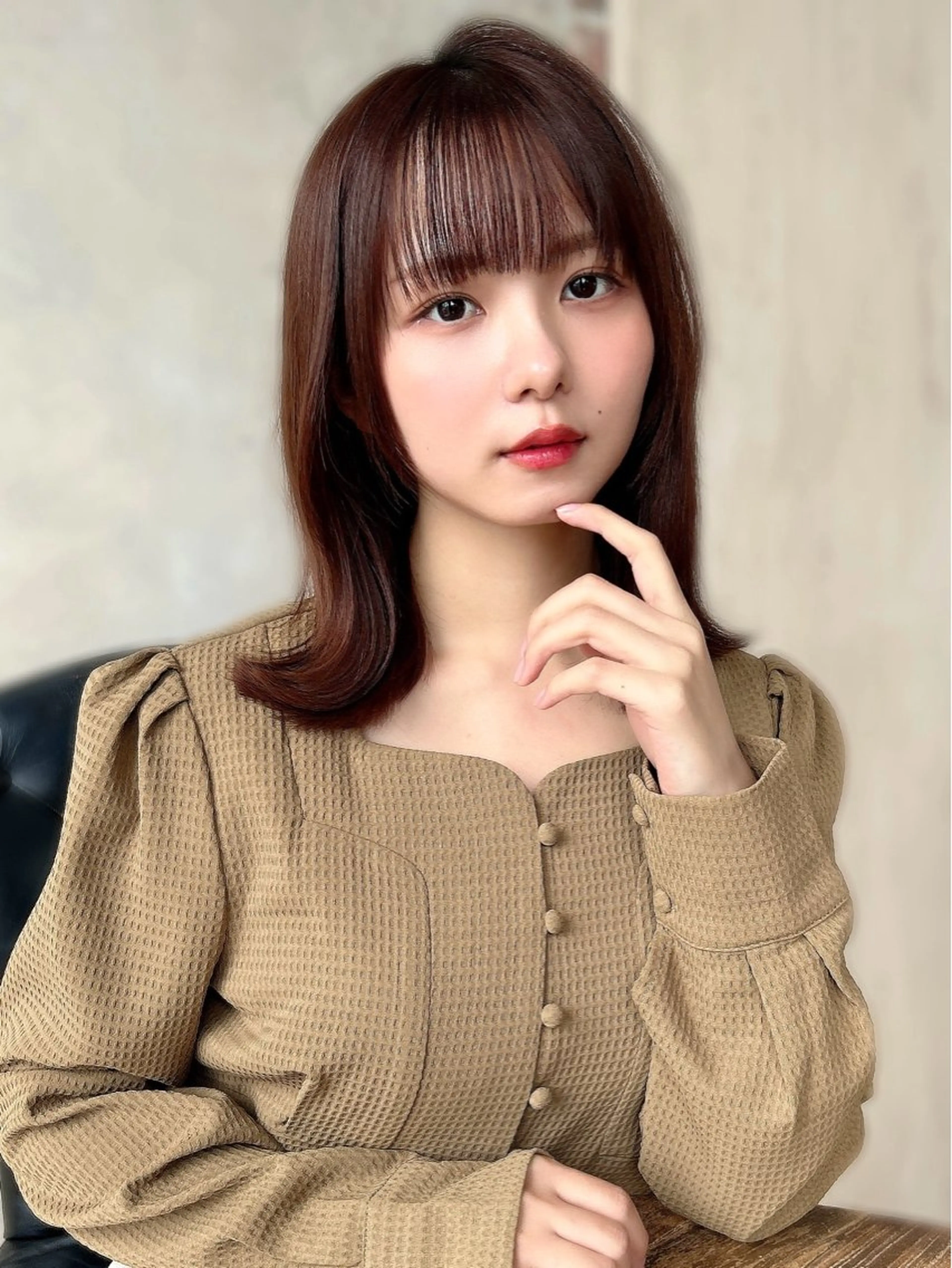 ミディアム カラー カット ヘアカラー トリートメント 新宿✨顔周りカット 韓国ヘア/坂本亜裟海のヘアスタイル