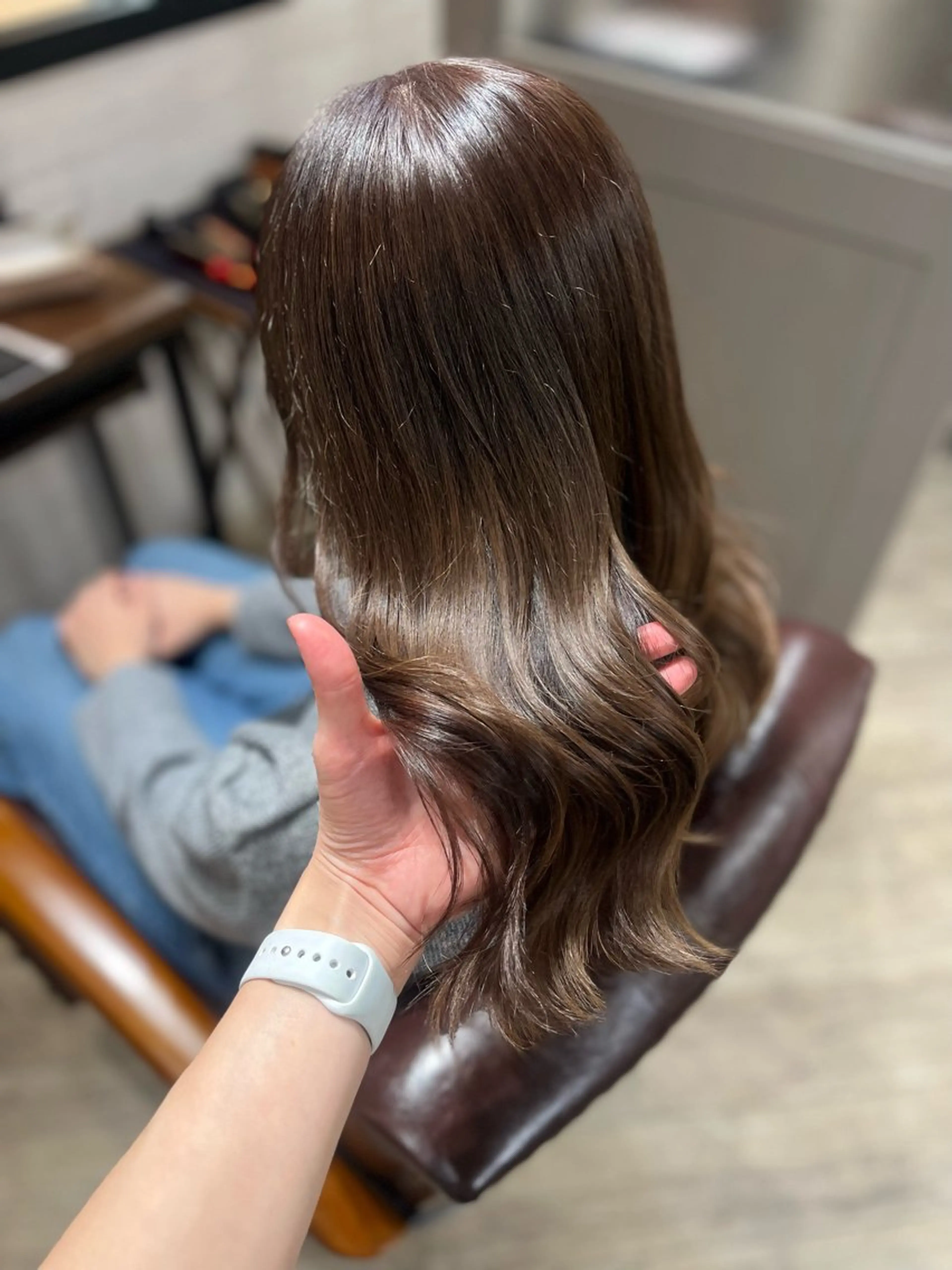 セミロング カラー ベージュカラー ブリーチ ショコラベージュ 🫧ぷる艶カラー🫧 Yuubi🦩のヘアスタイル